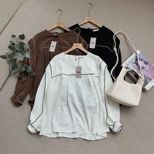 Image of Oclo Nomita Blouse Line Casual Basic Dailywear