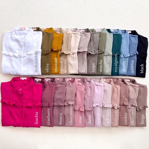 Image of ITSMOSTLY - Rosie Ruffle Shirt (Kemeja Ruffle Crinkle) Size L & XL