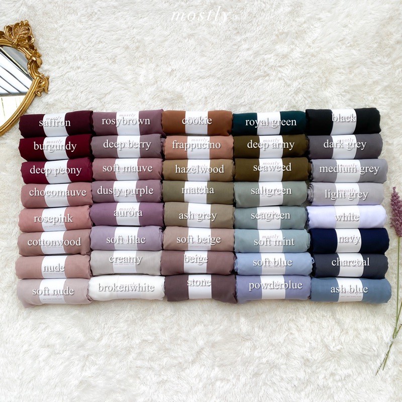 ITSMOSTLY - Plain Hijab GRD B Sale (Hijab Segiempat Bella Square / Poly Cotton Premium)