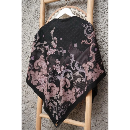 Image of Fazagi Hijab - Rustic Flower Black