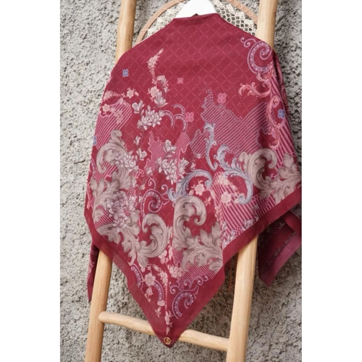 Image of Fazagi Hijab - Series Rustic Flower Maroon