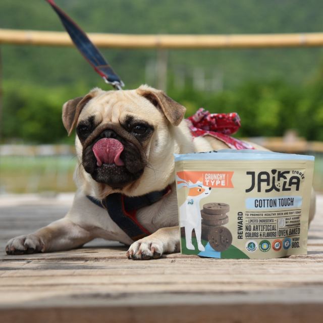 JAIKLA ขนมสุนัขเพื่อสุขภาพ สูตร COTTON TOUCH บำรุงสุขภาพผิวและขน (80g)