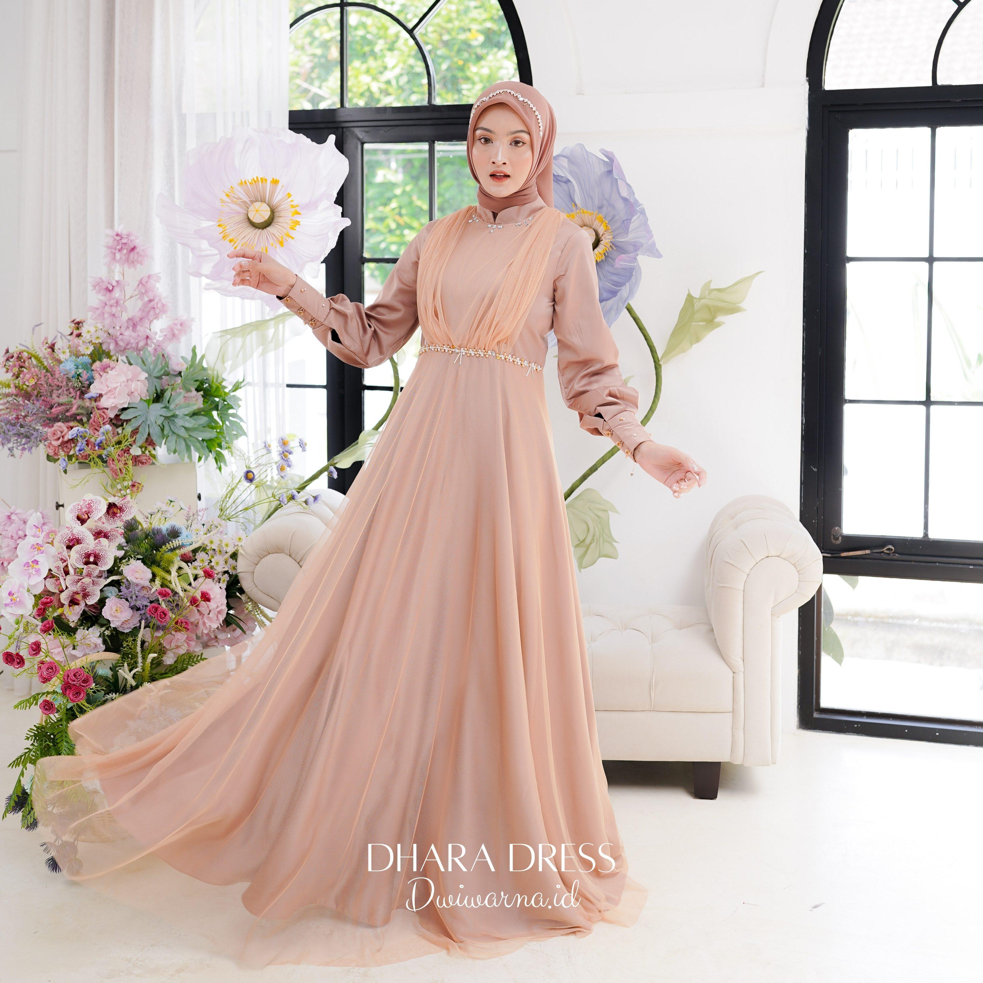 Dhara Dress Kondangan Tile Mutiara Super Simpel Ekonomis by Dwiwarna