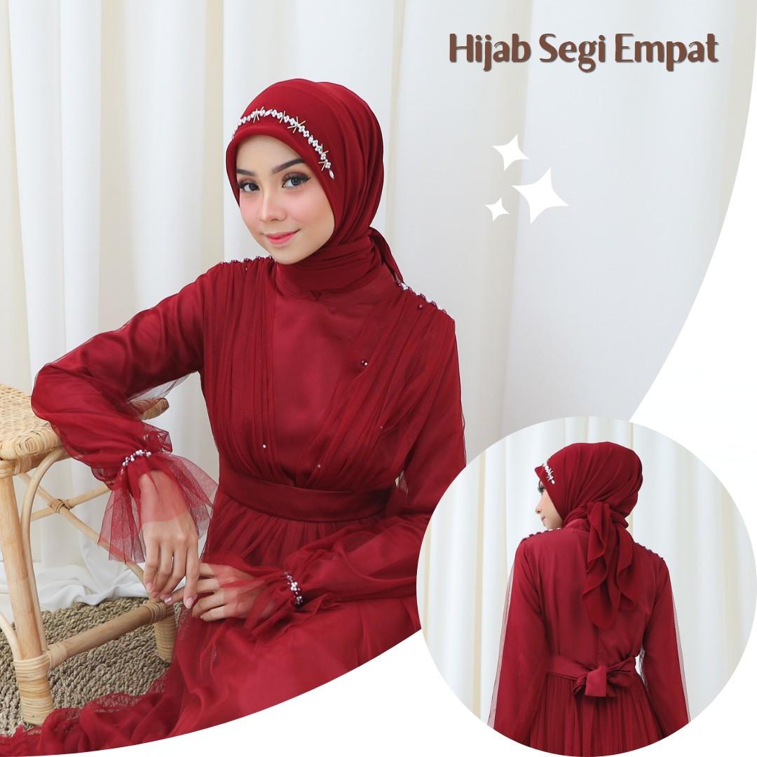 Hijab Payet Segi Empat By @dwiwarna.id Mutiara Segitiga Muslim Square Kerudung