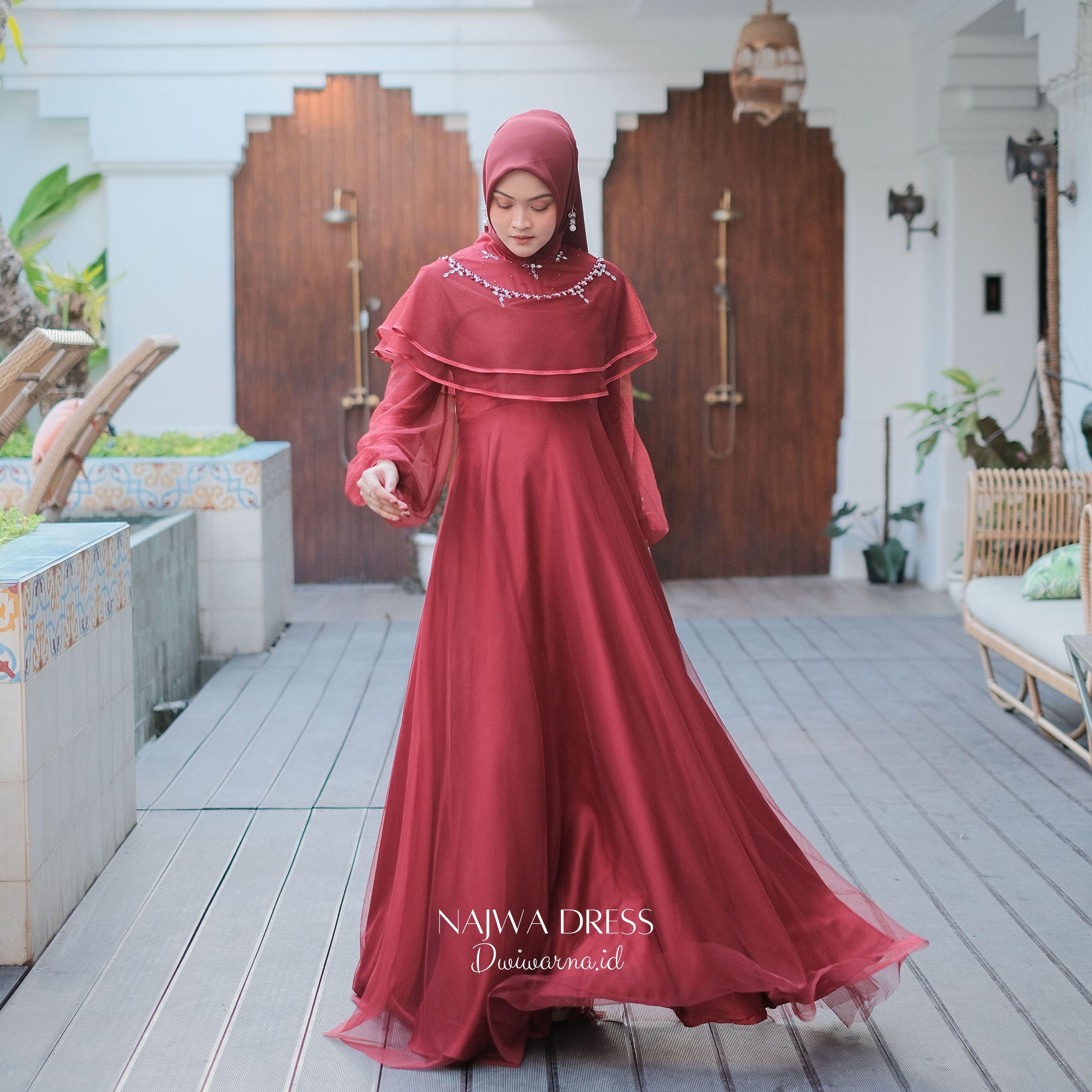 Najwa Dress by Dwiwarna | Dress tille polos | Dress Payet | Dress Maternity | Dress Bumil | Dress Pesta | Dress Kondangan