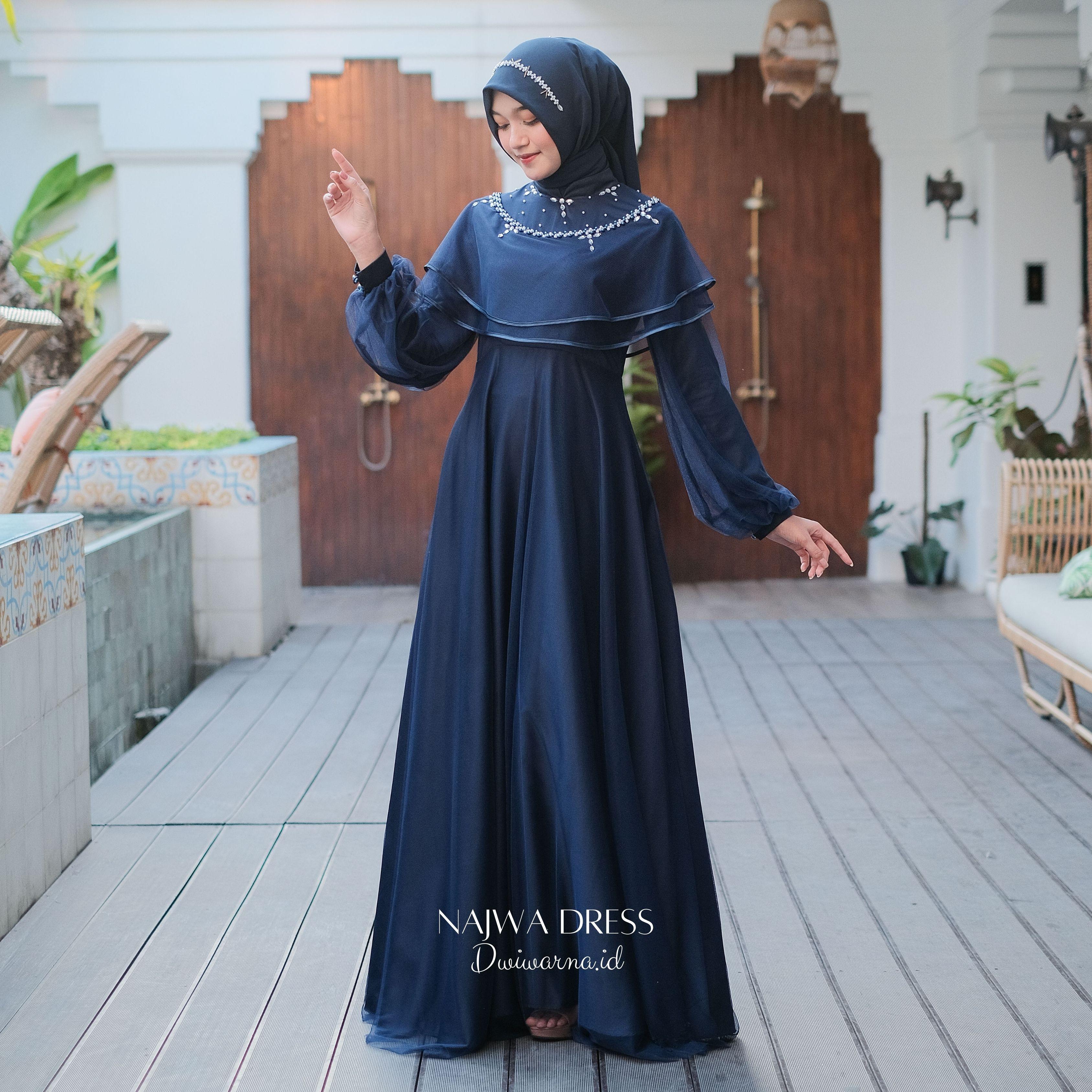 Najwa Dress by Dwiwarna | Dress tille polos | Dress Payet | Dress Maternity | Dress Bumil | Dress Pesta | Dress Kondangan
