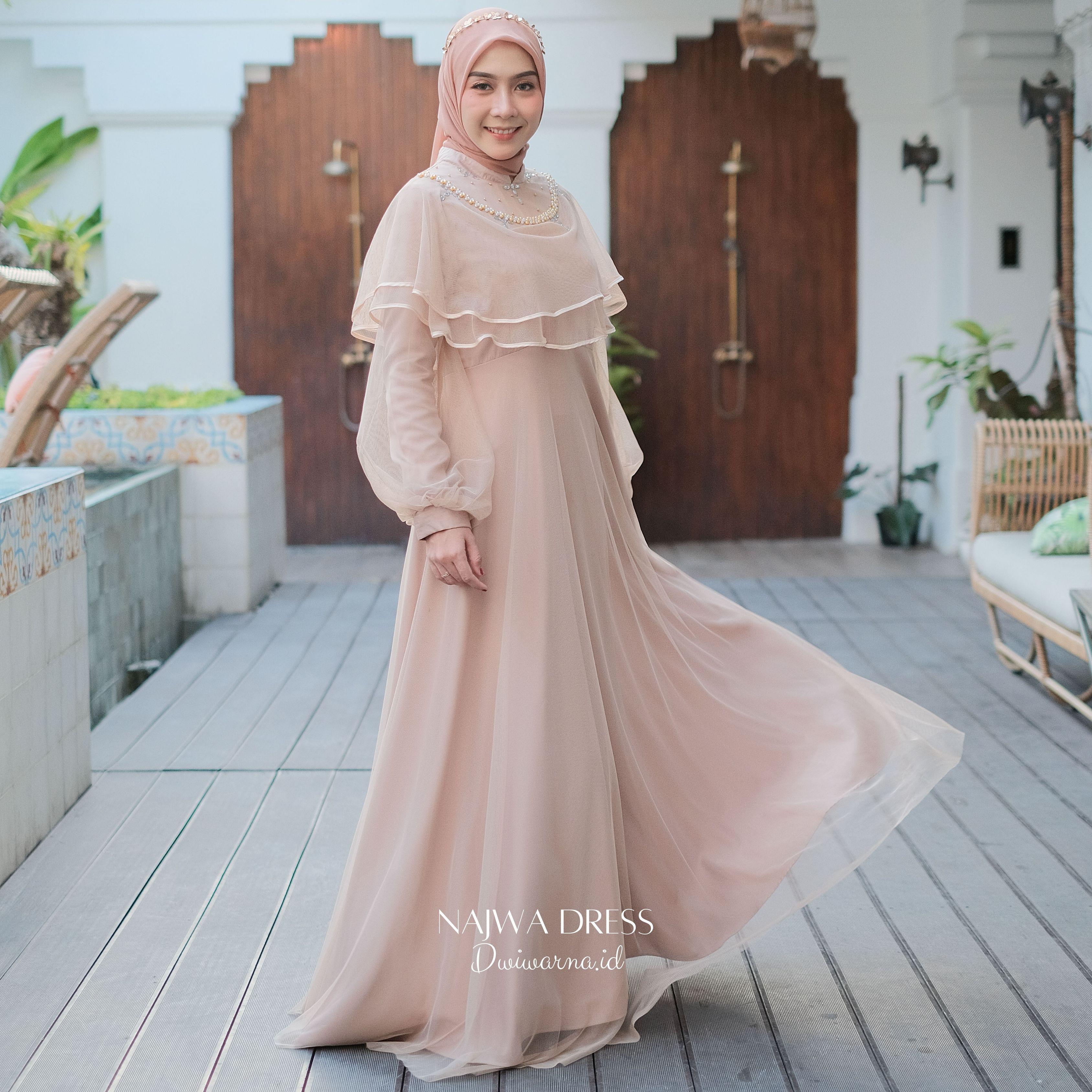 Najwa Dress by Dwiwarna | Dress tille polos | Dress Payet | Dress Maternity | Dress Bumil | Dress Pesta | Dress Kondangan