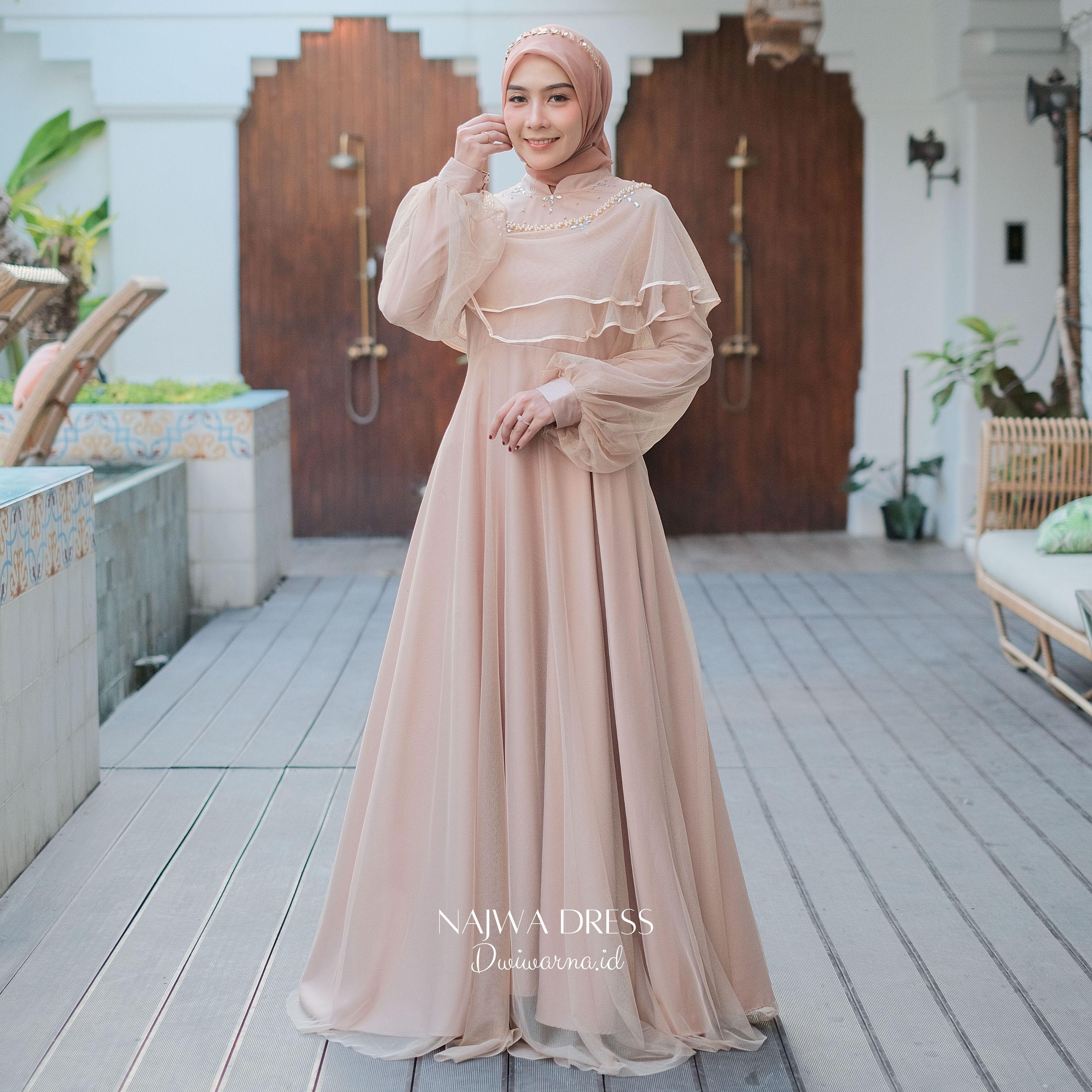 Najwa Dress by Dwiwarna | Dress tille polos | Dress Payet | Dress Maternity | Dress Bumil | Dress Pesta | Dress Kondangan
