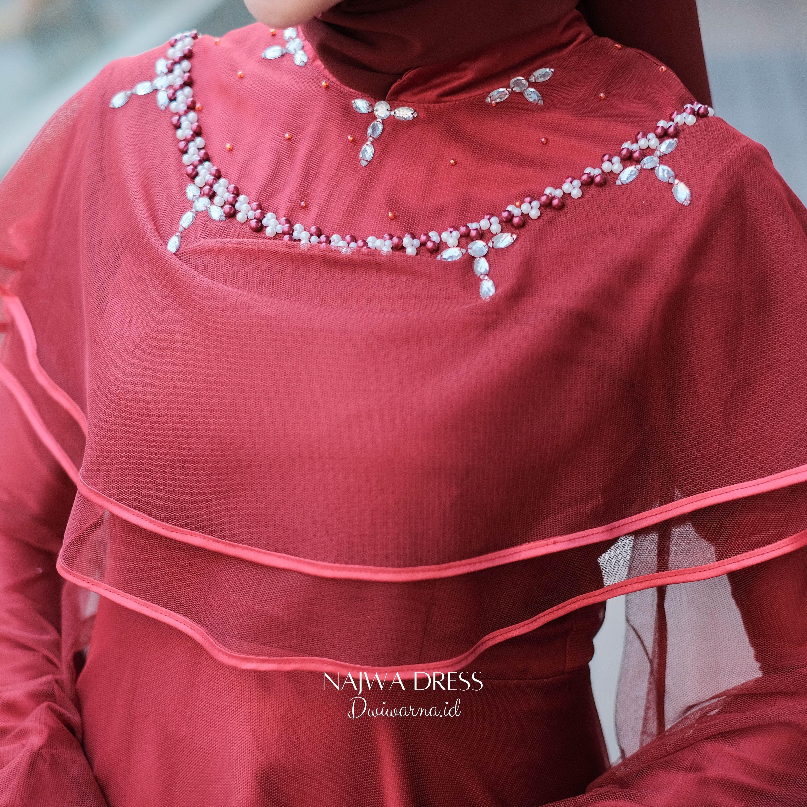Najwa Dress by Dwiwarna | Dress tille polos | Dress Payet | Dress Maternity | Dress Bumil | Dress Pesta | Dress Kondangan