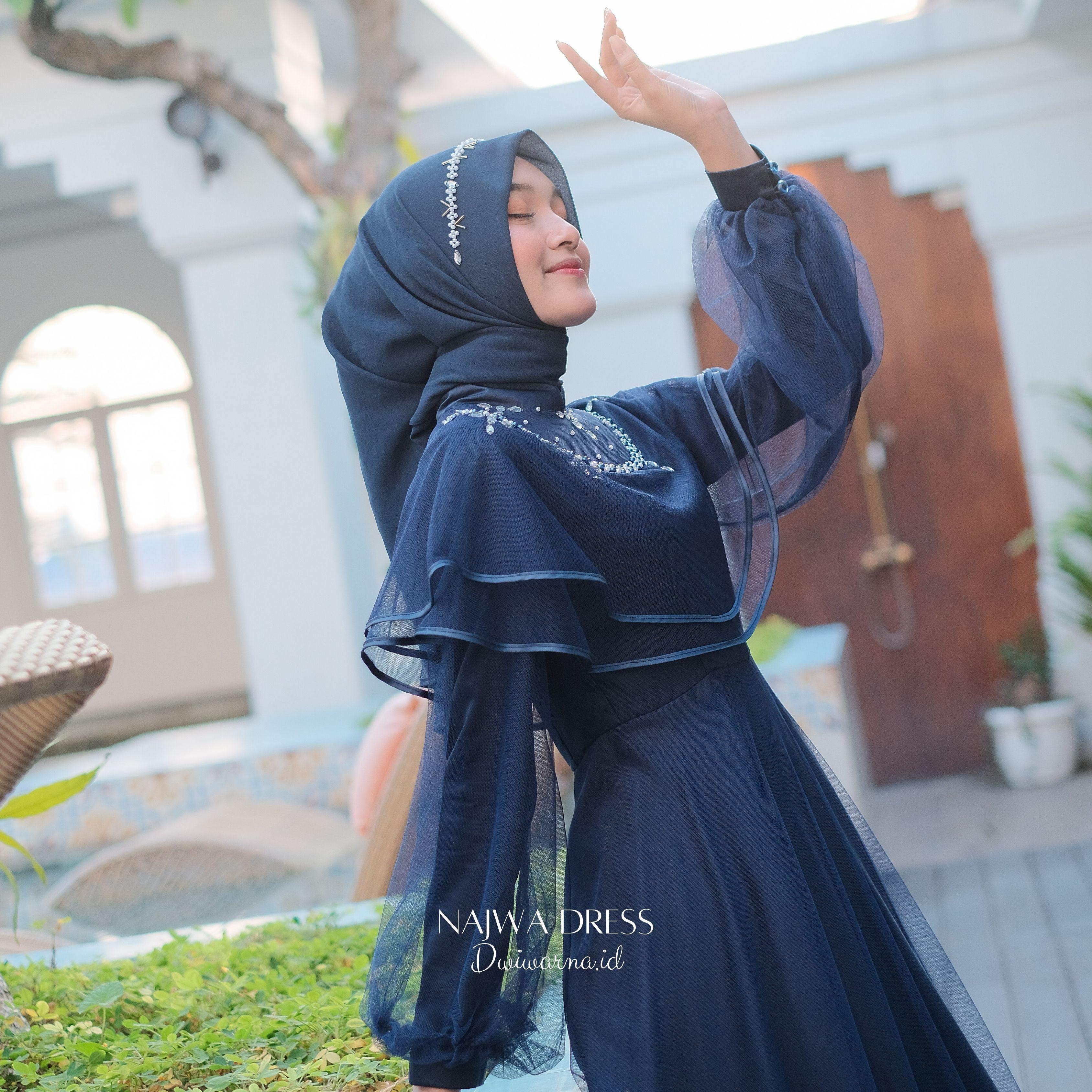 Najwa Dress by Dwiwarna | Dress tille polos | Dress Payet | Dress Maternity | Dress Bumil | Dress Pesta | Dress Kondangan