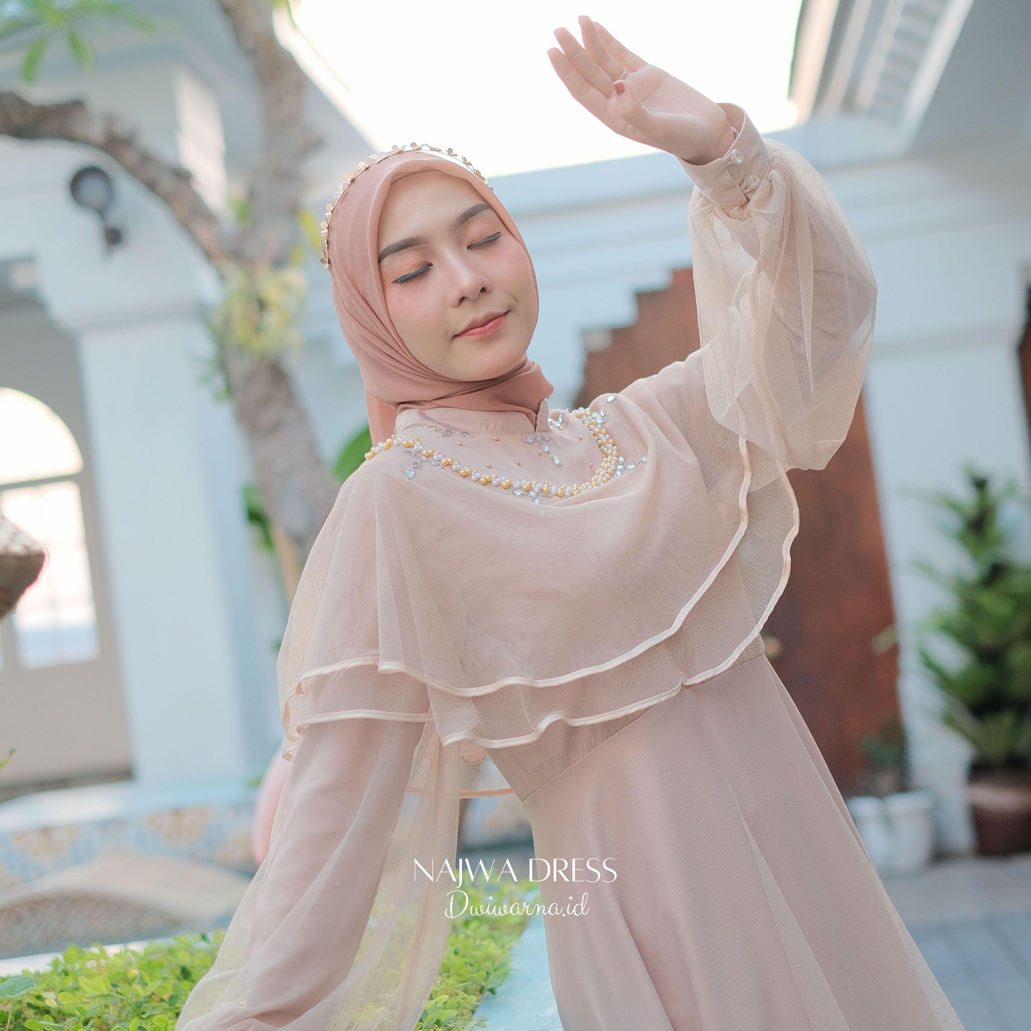 Najwa Dress by Dwiwarna | Dress tille polos | Dress Payet | Dress Maternity | Dress Bumil | Dress Pesta | Dress Kondangan