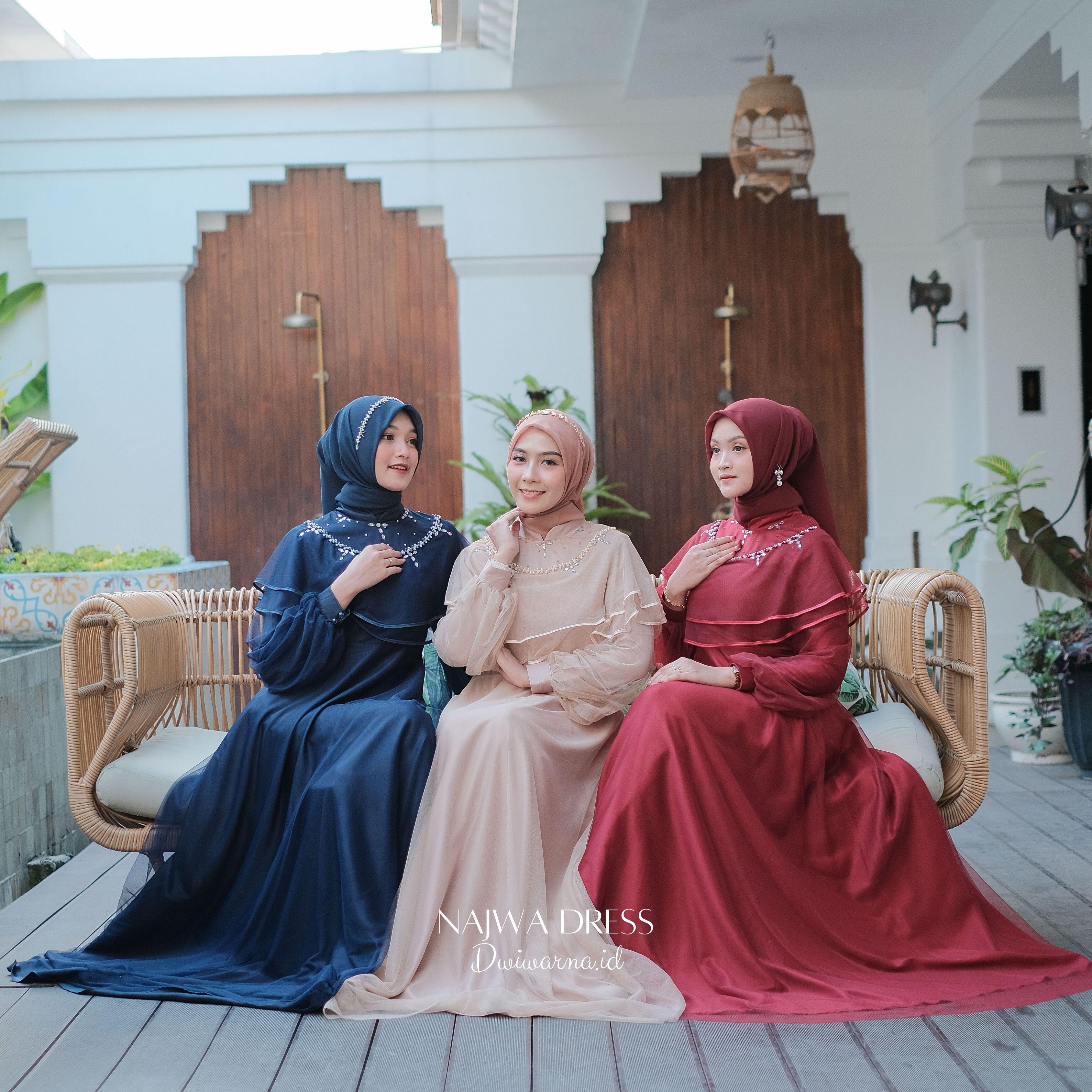 Najwa Dress by Dwiwarna | Dress tille polos | Dress Payet | Dress Maternity | Dress Bumil | Dress Pesta | Dress Kondangan