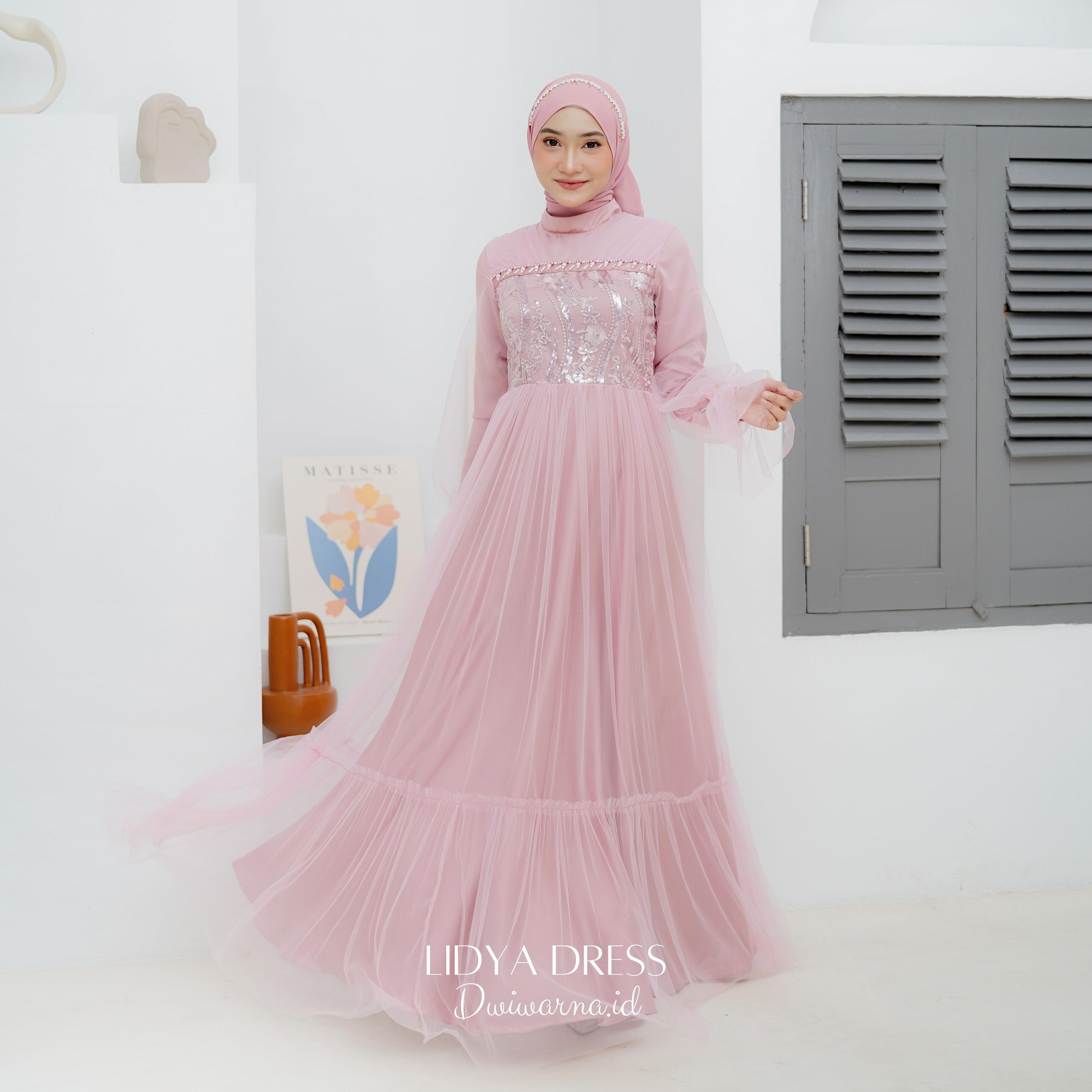 Lidya Dress By @dwiwarna.id Kombinasi Muslim