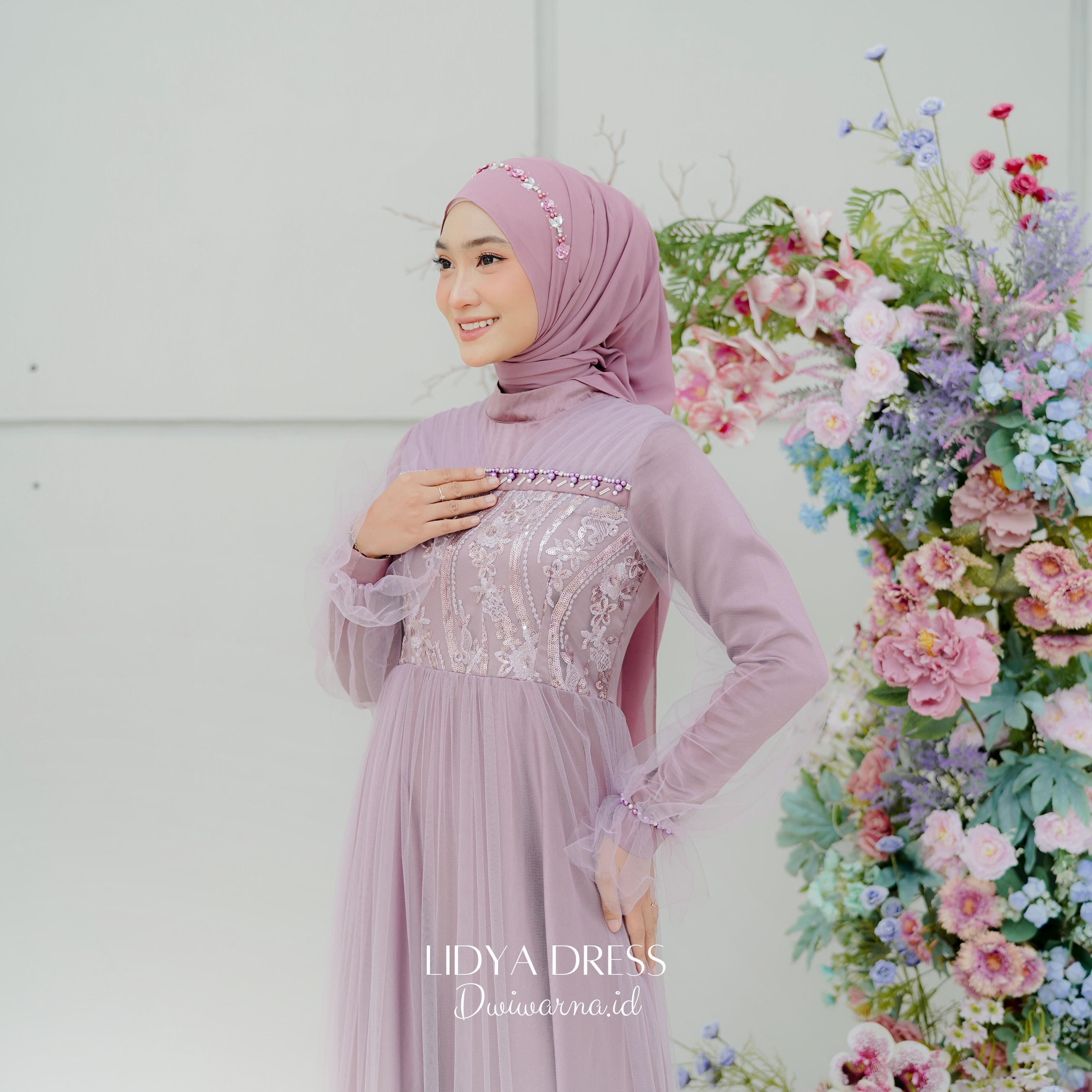Lidya Dress By @dwiwarna.id Kombinasi Muslim
