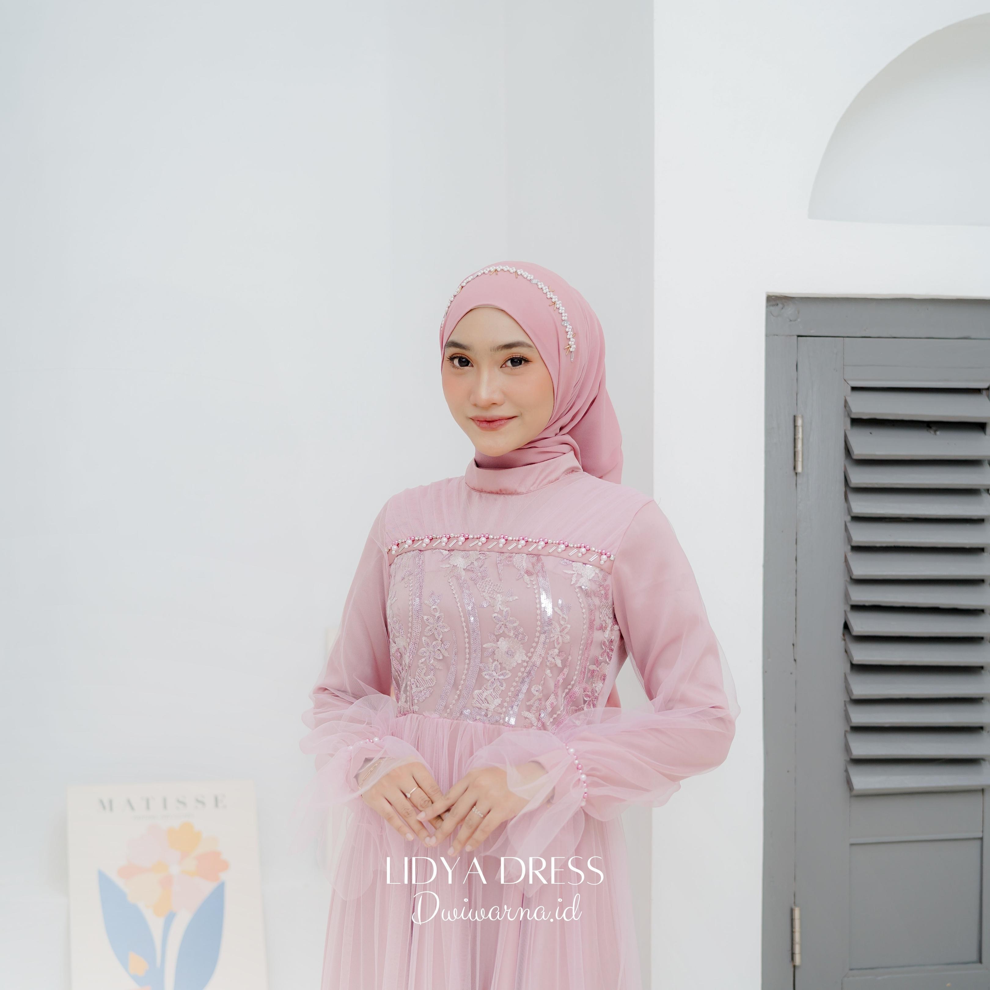 Lidya Dress By @dwiwarna.id Kombinasi Muslim