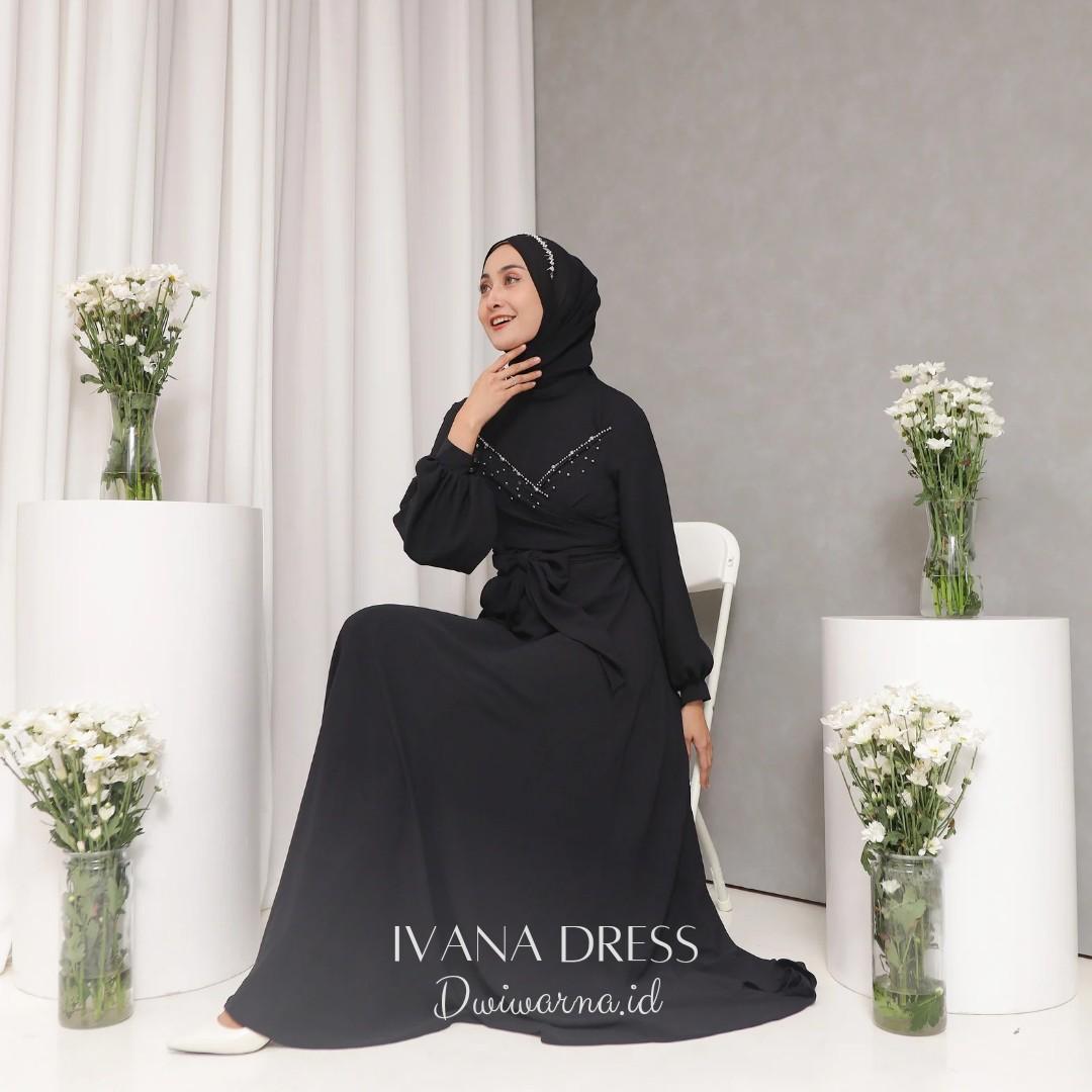 Ivana dress Kondangan By Dwiwarna Airflow Balon Kancing Muslim
