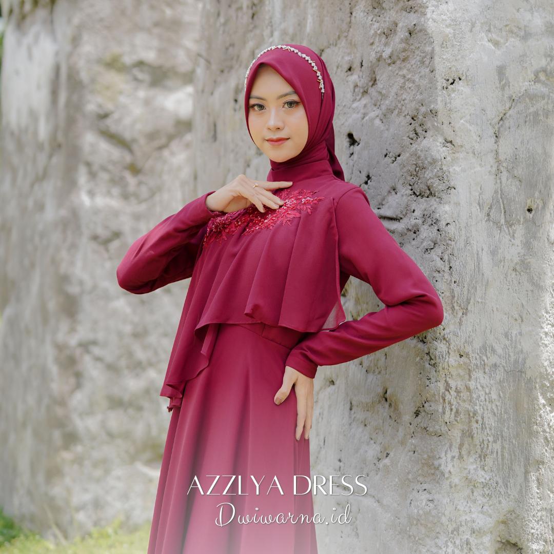 Azzlya Dress Kondangan Cerruti Babby Doll Full Dua Layer by Dwiwarna