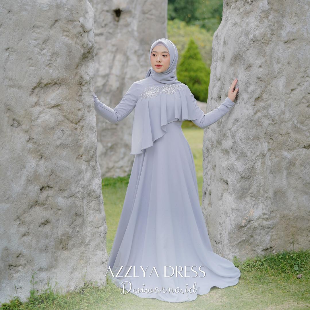 Azzlya Dress Kondangan Cerruti Babby Doll Full Dua Layer by Dwiwarna
