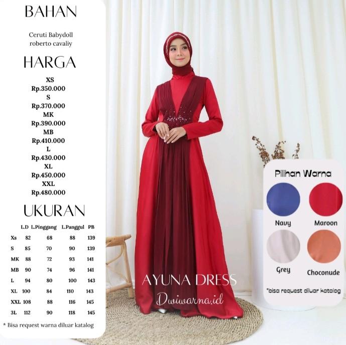 Ayuna Dress Kondangan Maxi Pesta Polos