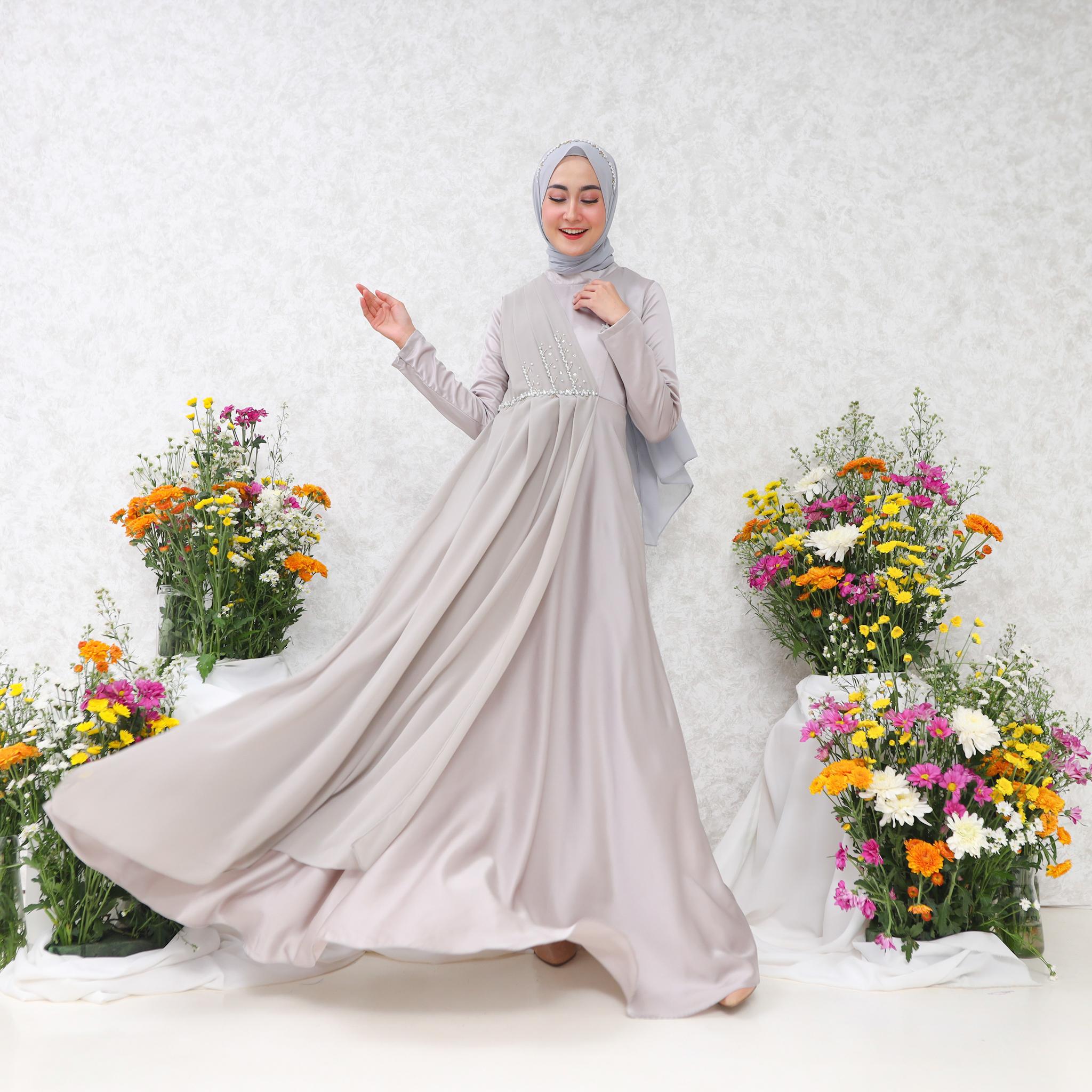 Ayunda Dress Kondangan Simpel Polos / Dress Cerrut / Dress Satin
