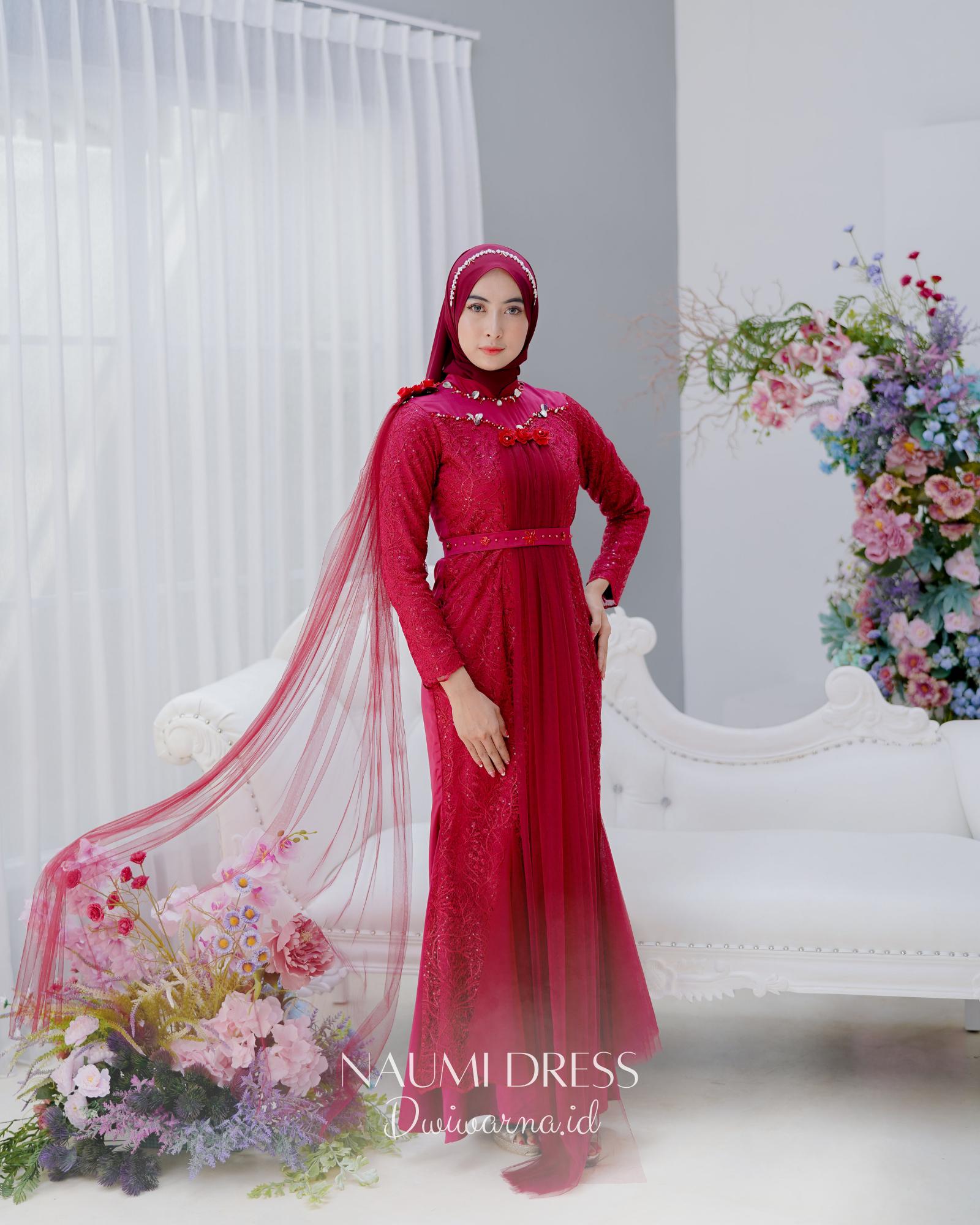 NAUMI DRESS Kondangan Mermaid / Sayap Lepas pasang / Dress Prewedding / Dress Lamaran by Dwiwarna
