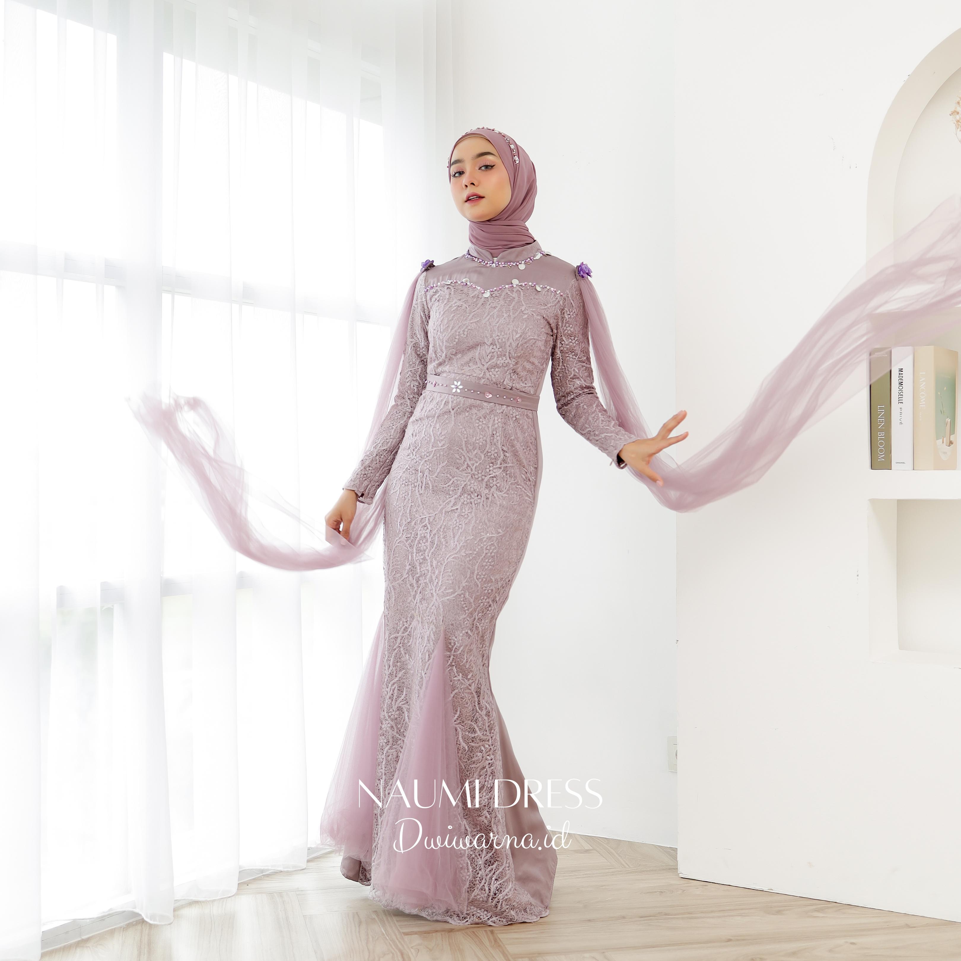 NAUMI DRESS Kondangan Mermaid / Sayap Lepas pasang / Dress Prewedding / Dress Lamaran by Dwiwarna