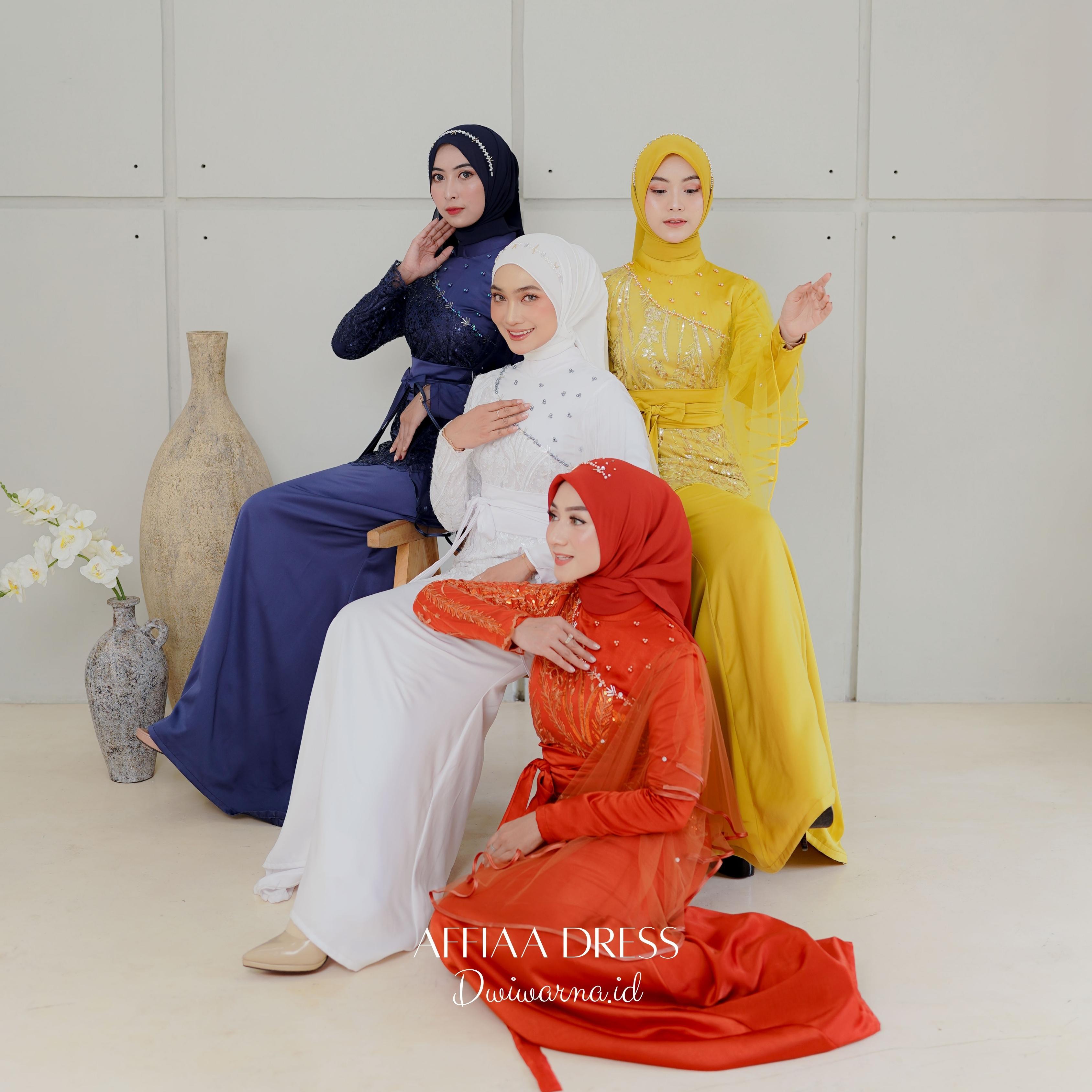 Affiaa Dres Kondangan Mermaid Tile Eksklusif Dress Muslim Motif Mutiara Kombinasi Gamis Pesta Mewah Wanita Dewasa Remaja Maxi Lebaran
