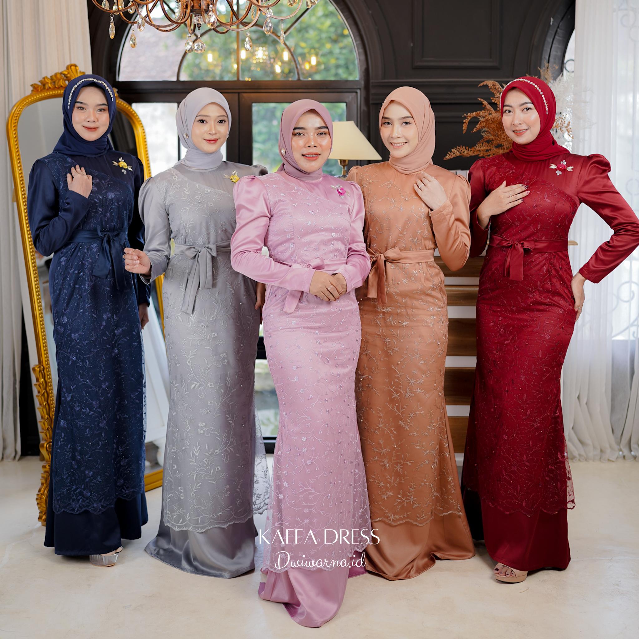 Kaffa Dresss Kondangan by Dwiwarna | Brukat | Simpel Elegant