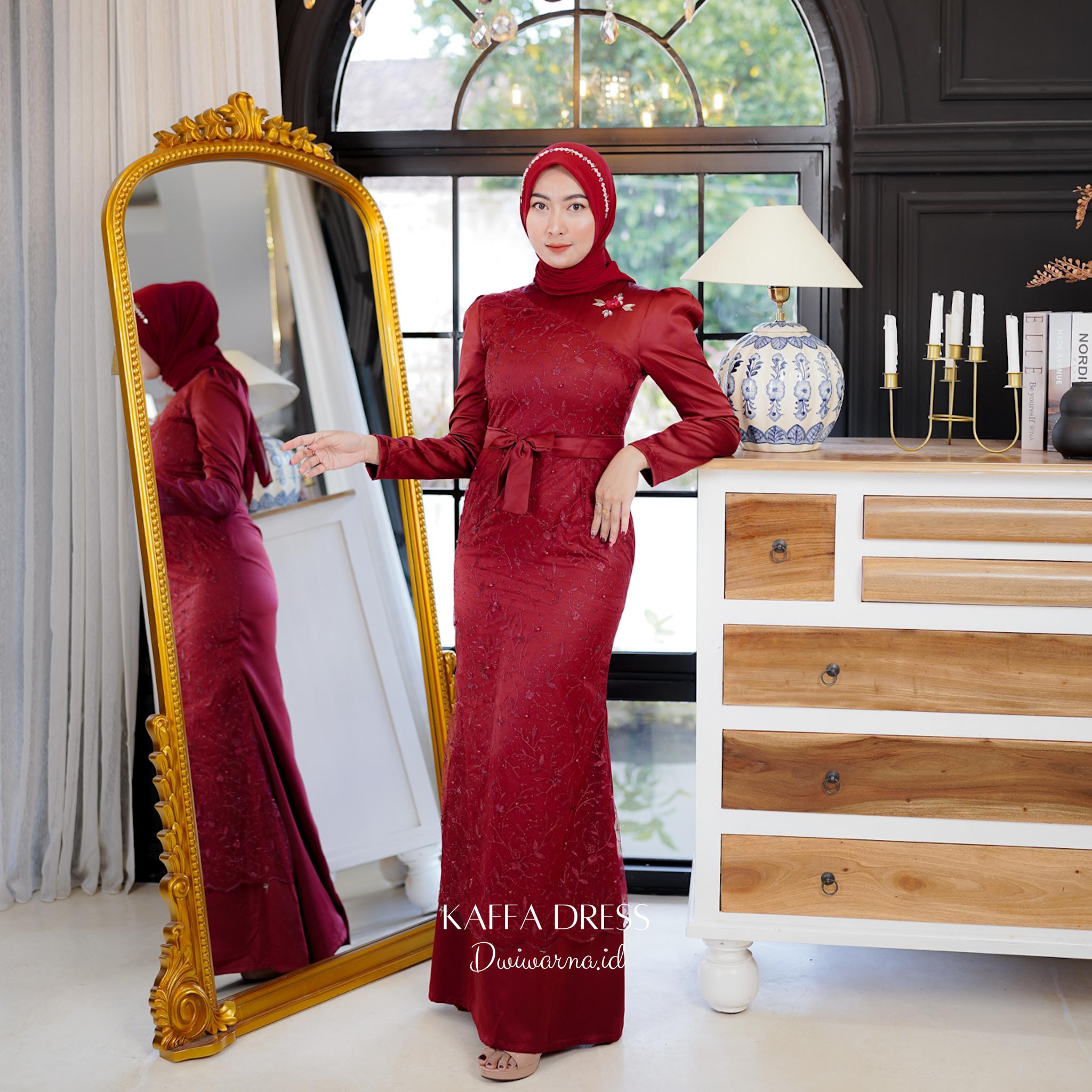 Kaffa Dresss Kondangan by Dwiwarna | Brukat | Simpel Elegant