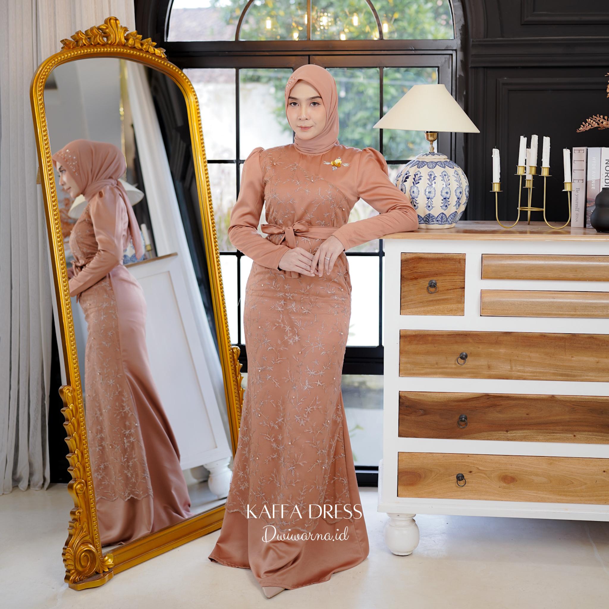 Kaffa Dresss Kondangan by Dwiwarna | Brukat | Simpel Elegant