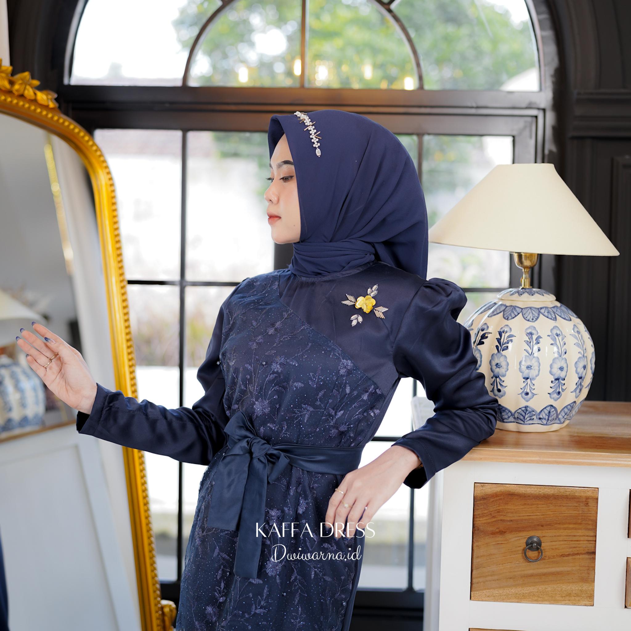 Kaffa Dresss Kondangan by Dwiwarna | Brukat | Simpel Elegant