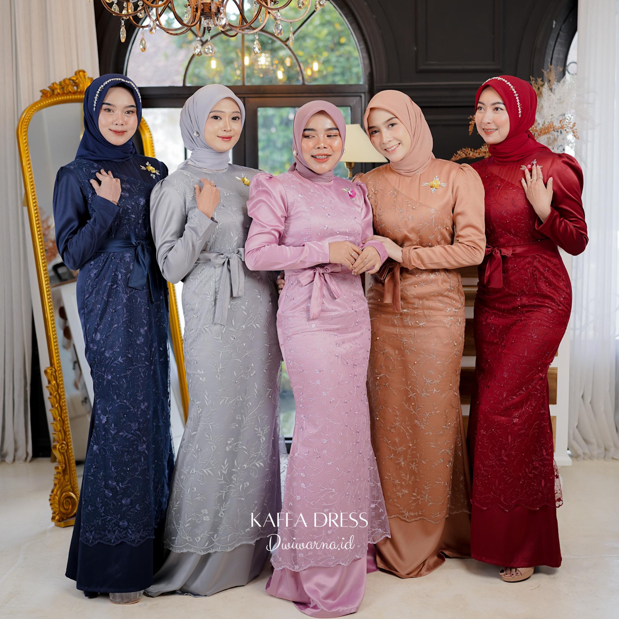 Kaffa Dresss Kondangan by Dwiwarna | Brukat | Simpel Elegant