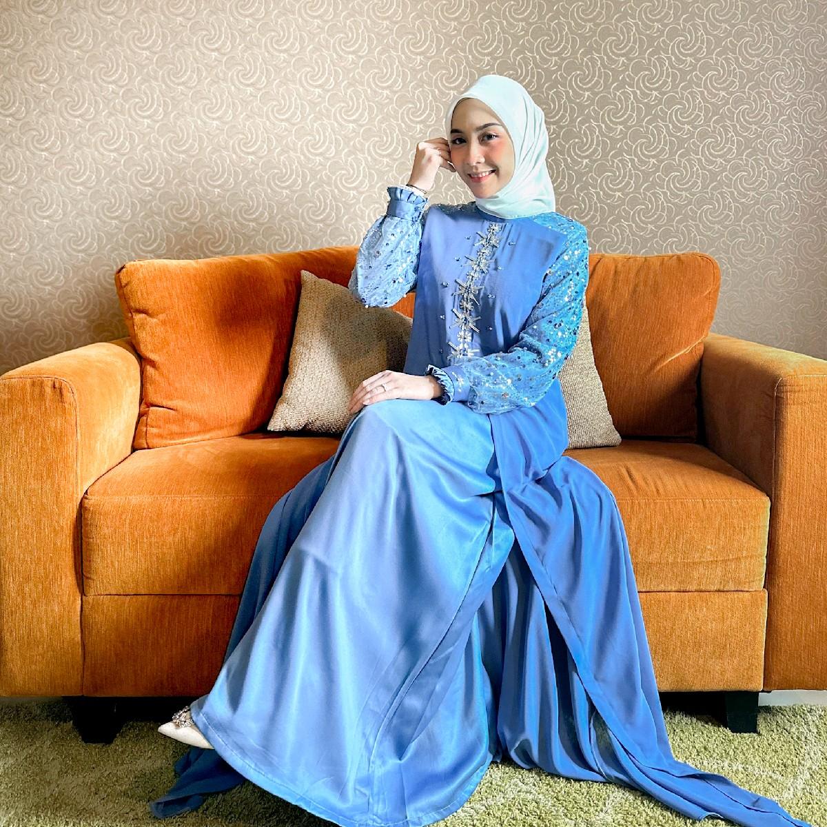 Zaffina Dress Abaya by Dwiwarna | Dress Kondangan | Dress Lebaran | Abaya Dress