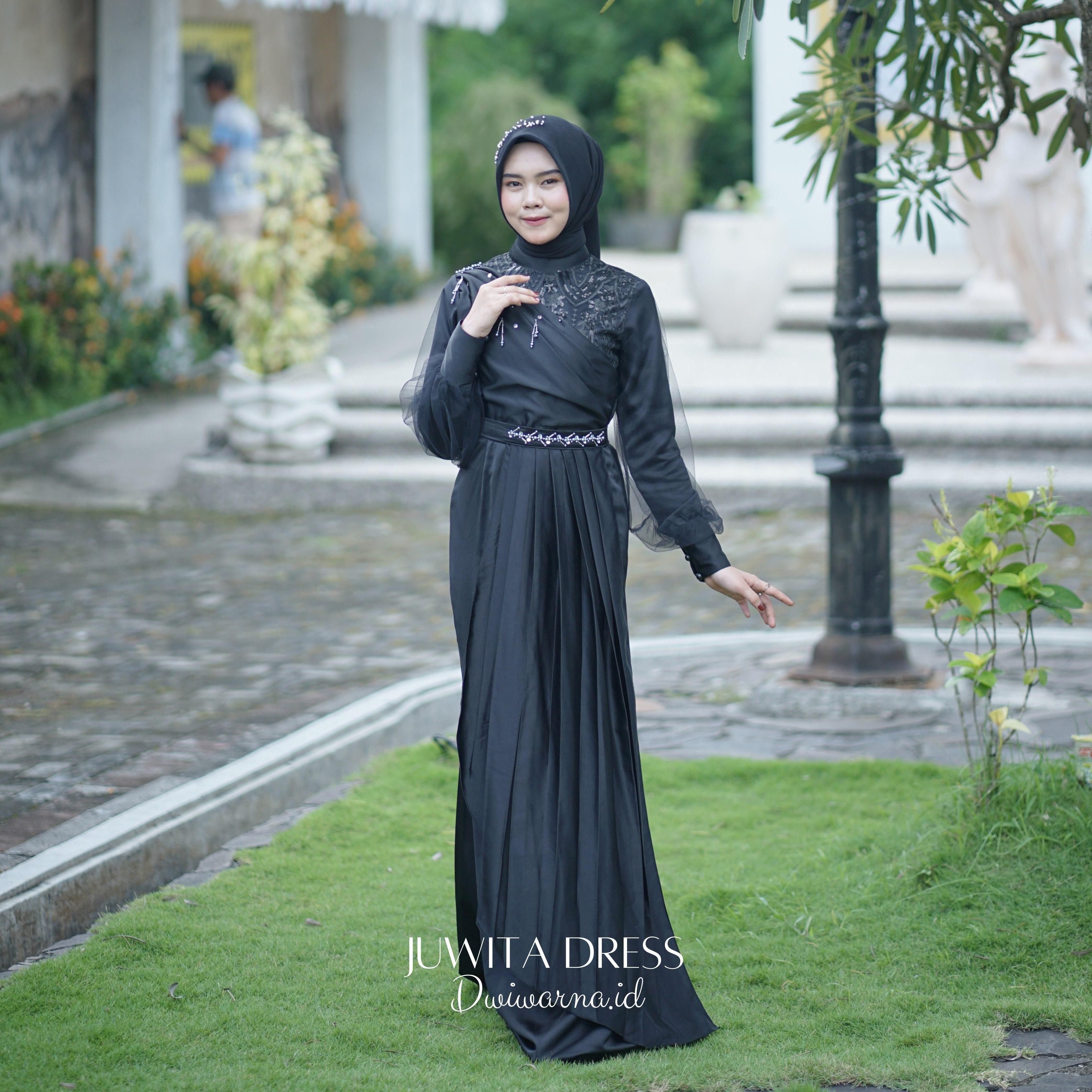 Juwita Dress Kondangan Mermaid Brokat Berpayet, Layer Belt ekslusif bordir tebal dengan Layer cantik Full Payet Kombinasi Muslim Mutiara Rumbai