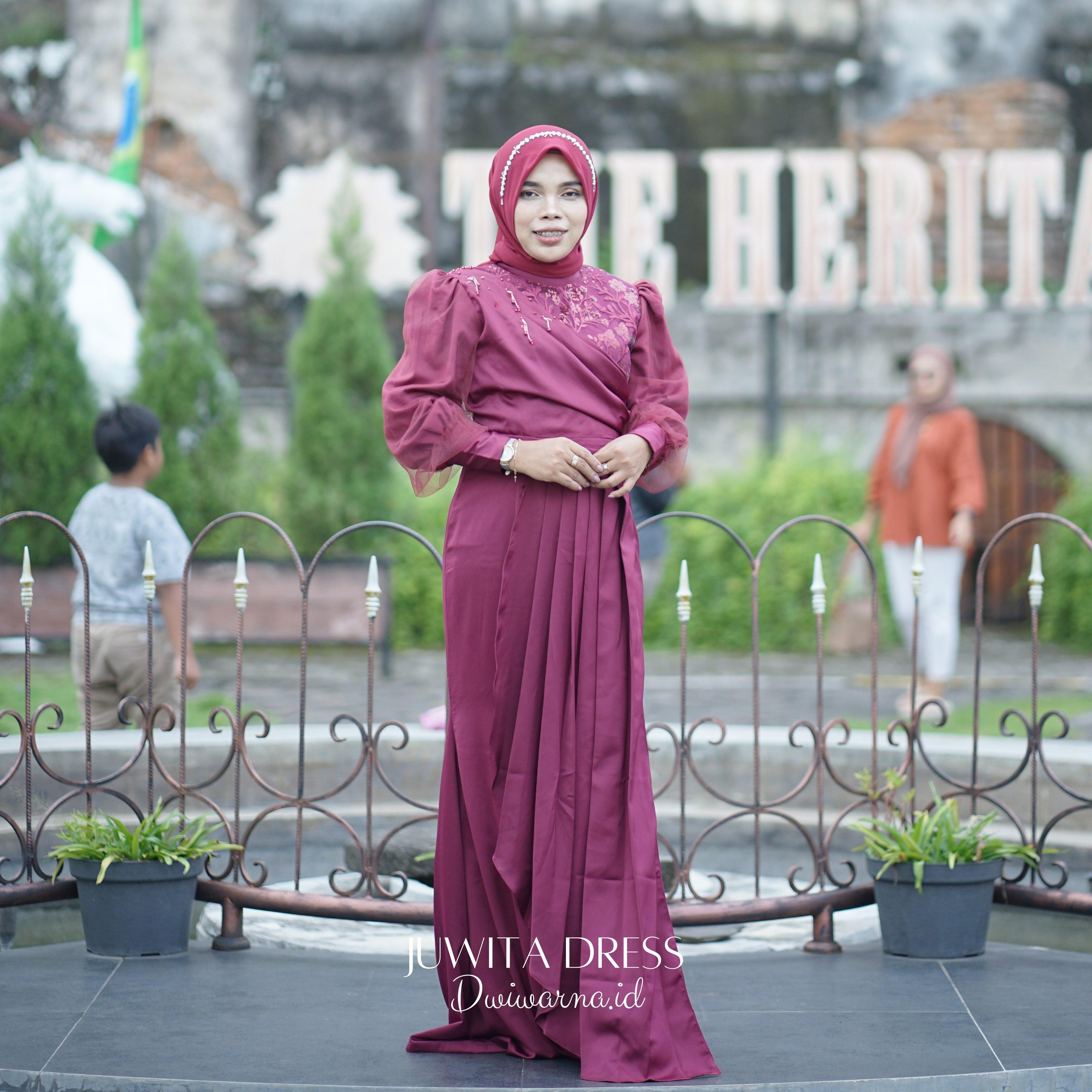 Juwita Dress Kondangan Mermaid Brokat Berpayet, Layer Belt ekslusif bordir tebal dengan Layer cantik Full Payet Kombinasi Muslim Mutiara Rumbai