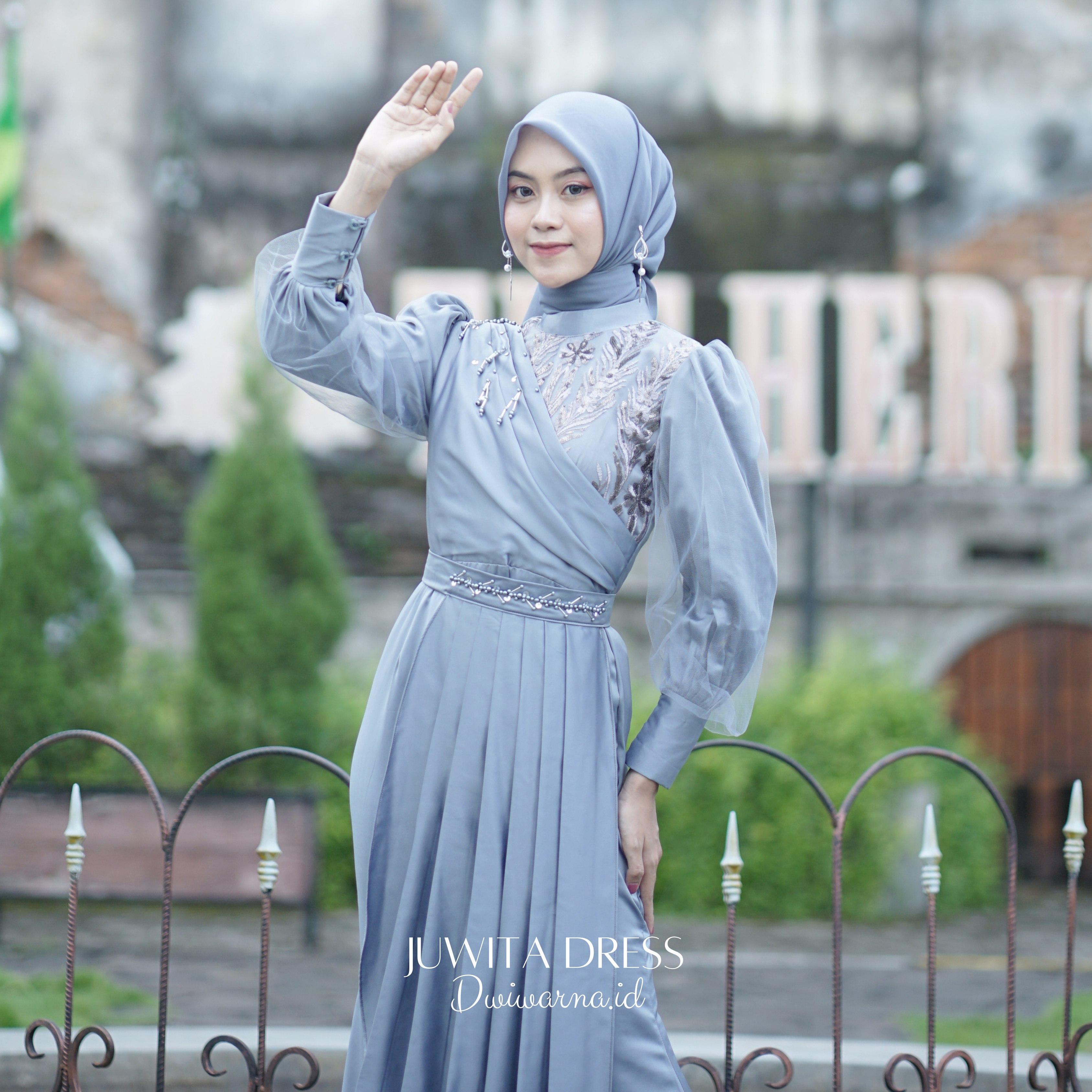 Juwita Dress Kondangan Mermaid Brokat Berpayet, Layer Belt ekslusif bordir tebal dengan Layer cantik Full Payet Kombinasi Muslim Mutiara Rumbai