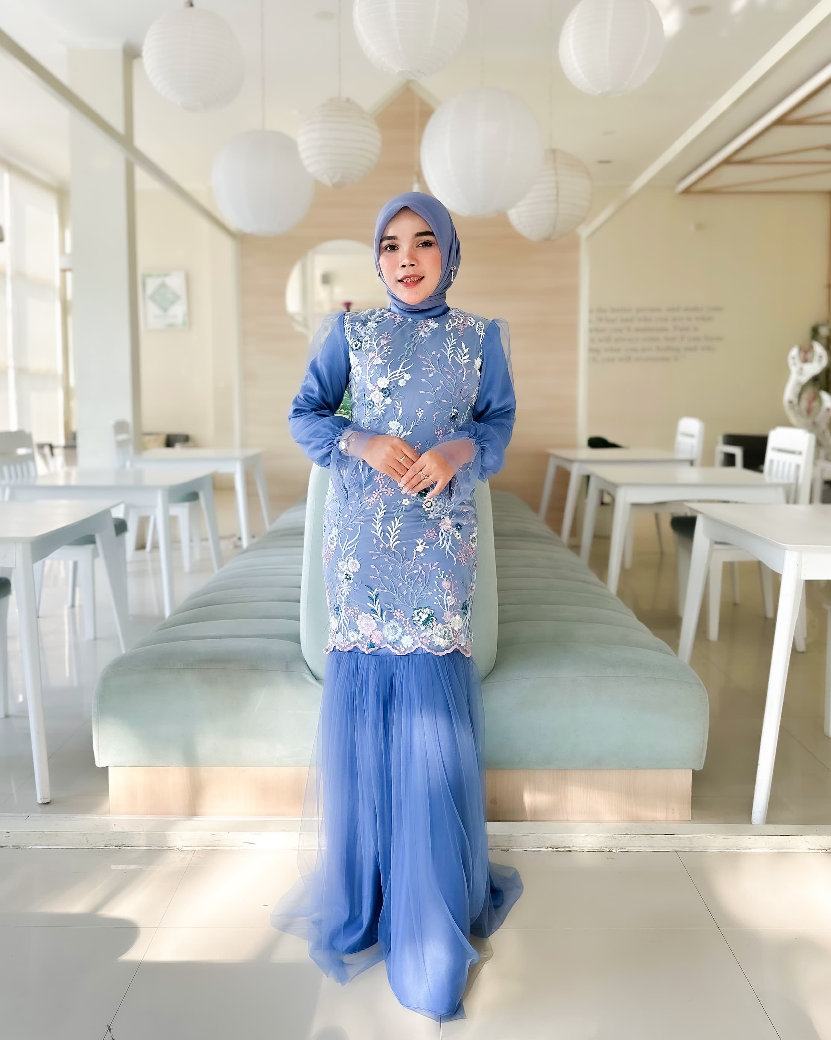 Jenna Dress Kondangan by Dwiwarna Cutting Mermaid Bahan Satin Premium Kombinasi tille Garden Eksklusif Banyak Pilihan Warna dan Size Cantik Formal