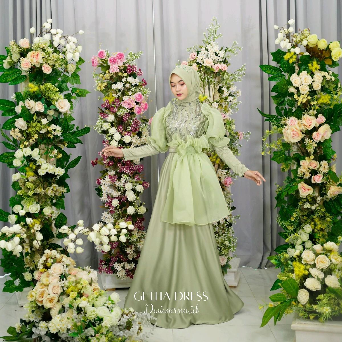 Greta Dress Kondangan Organza/Gelembung Princes/Lepas Pasang