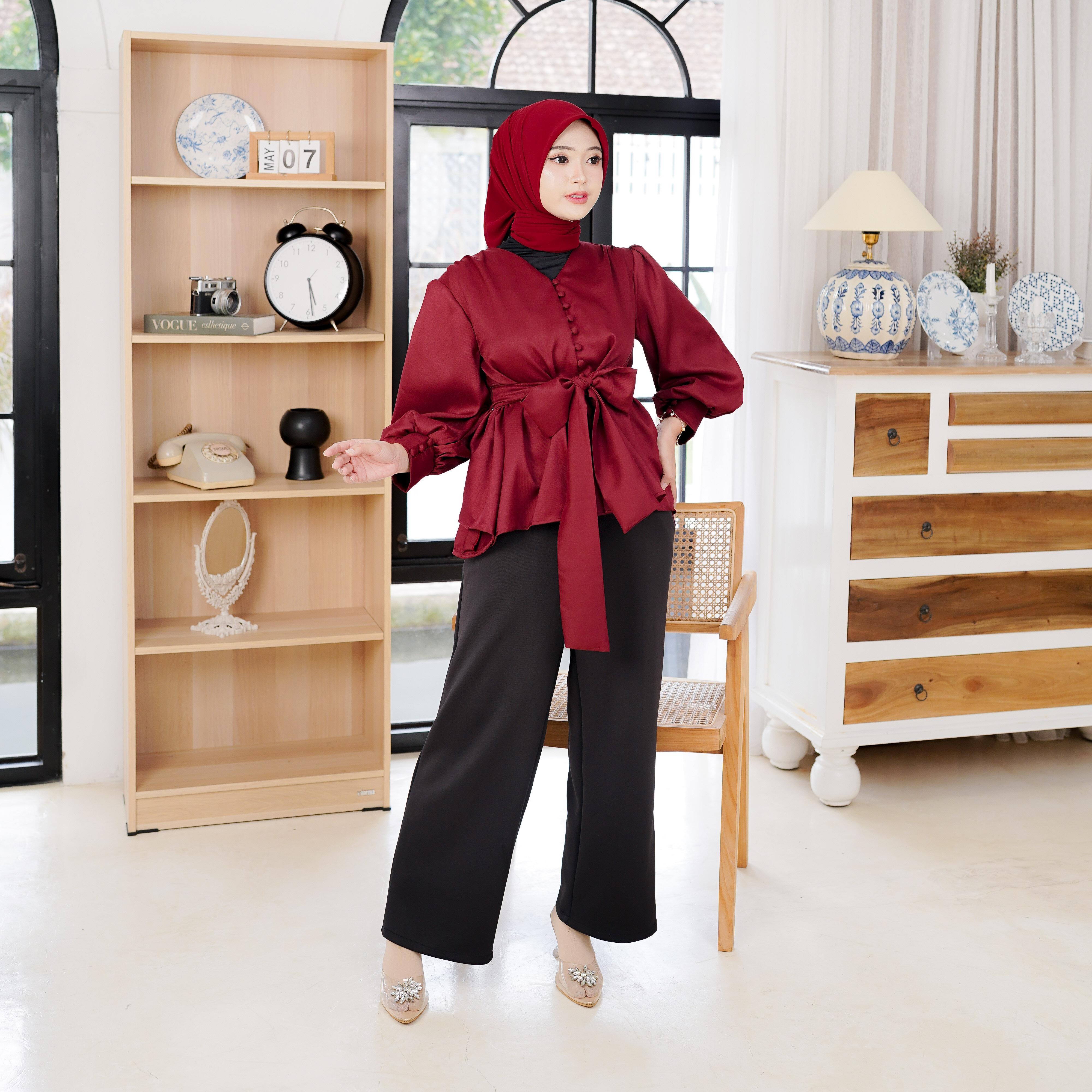 Callia Blouse By Dwiwarna /Outfit Kantor/Outfit Kampus/Outfit Heangout Polos Katun