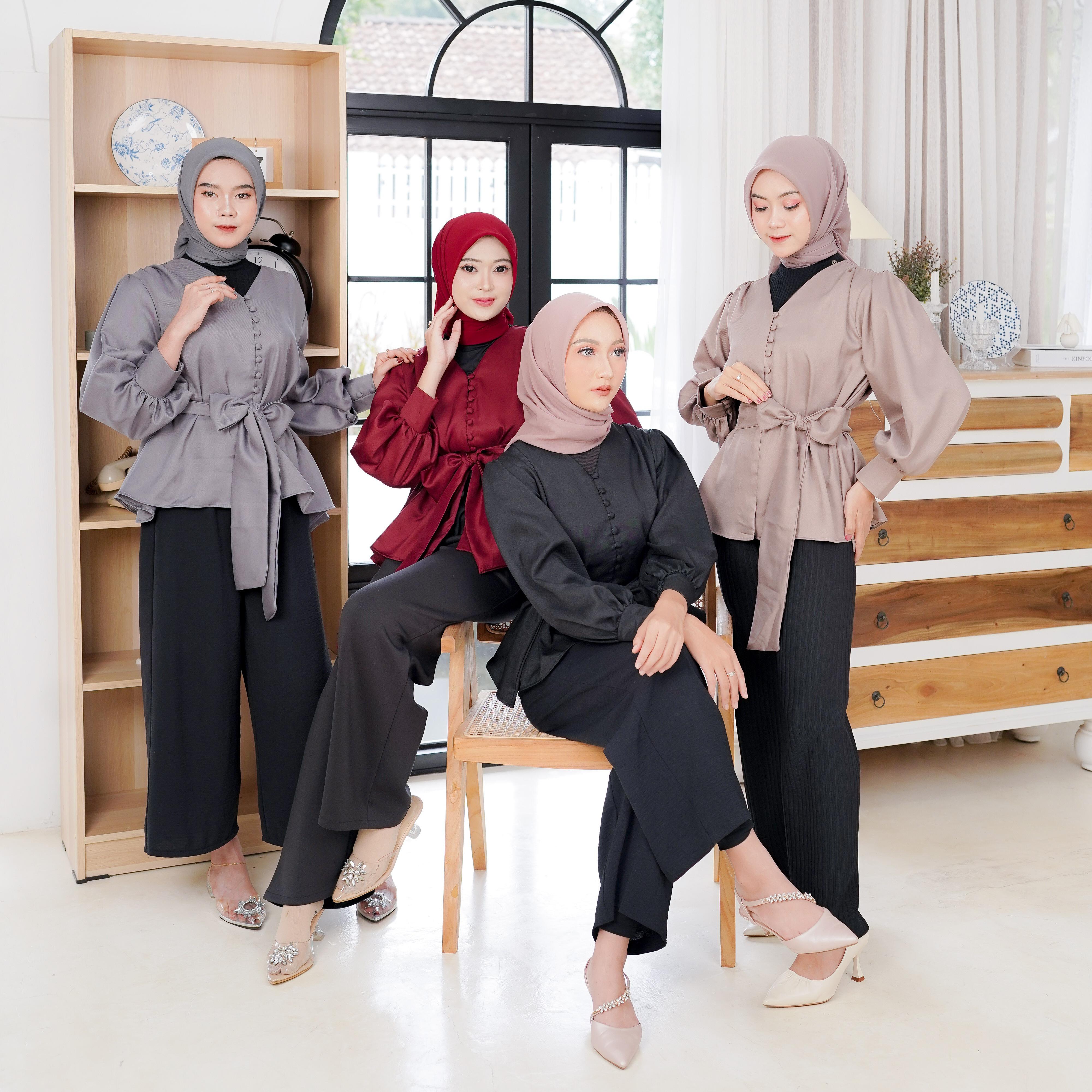 Callia Blouse By Dwiwarna /Outfit Kantor/Outfit Kampus/Outfit Heangout Polos Katun