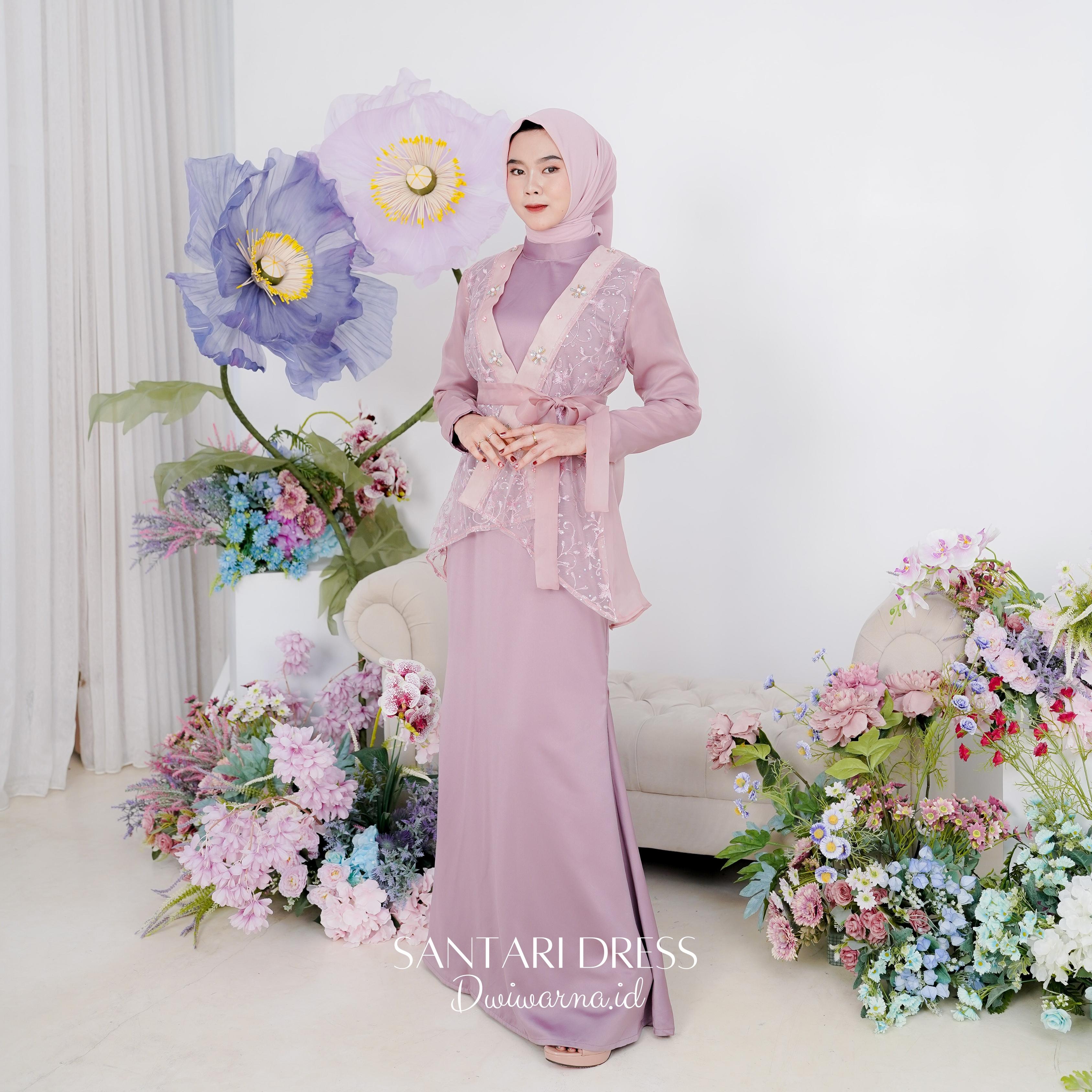 Santari Dress "Bathara Series" Dress Kondangan Inner Outer Muslim Organza