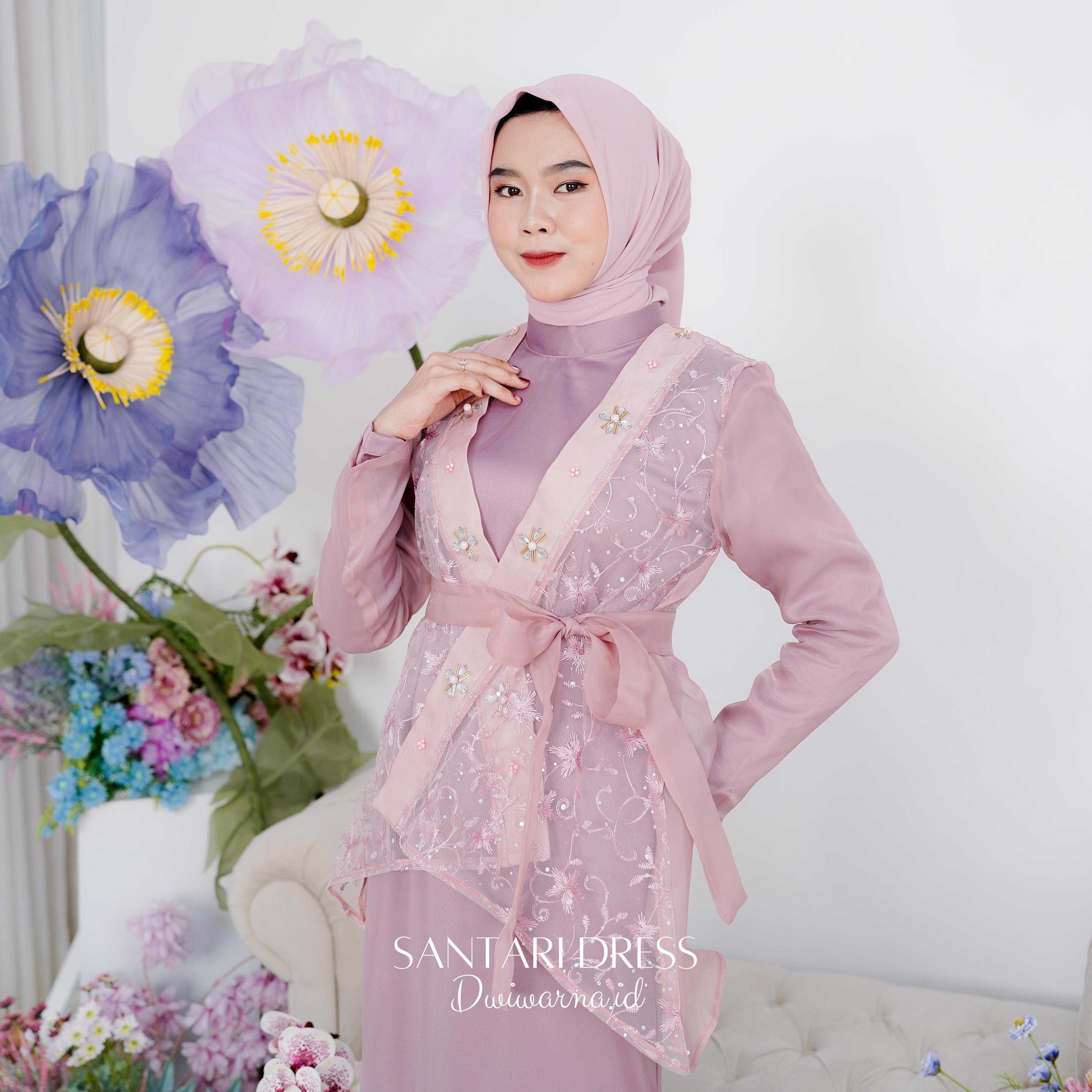 Santari Dress "Bathara Series" Dress Kondangan Inner Outer Muslim Organza