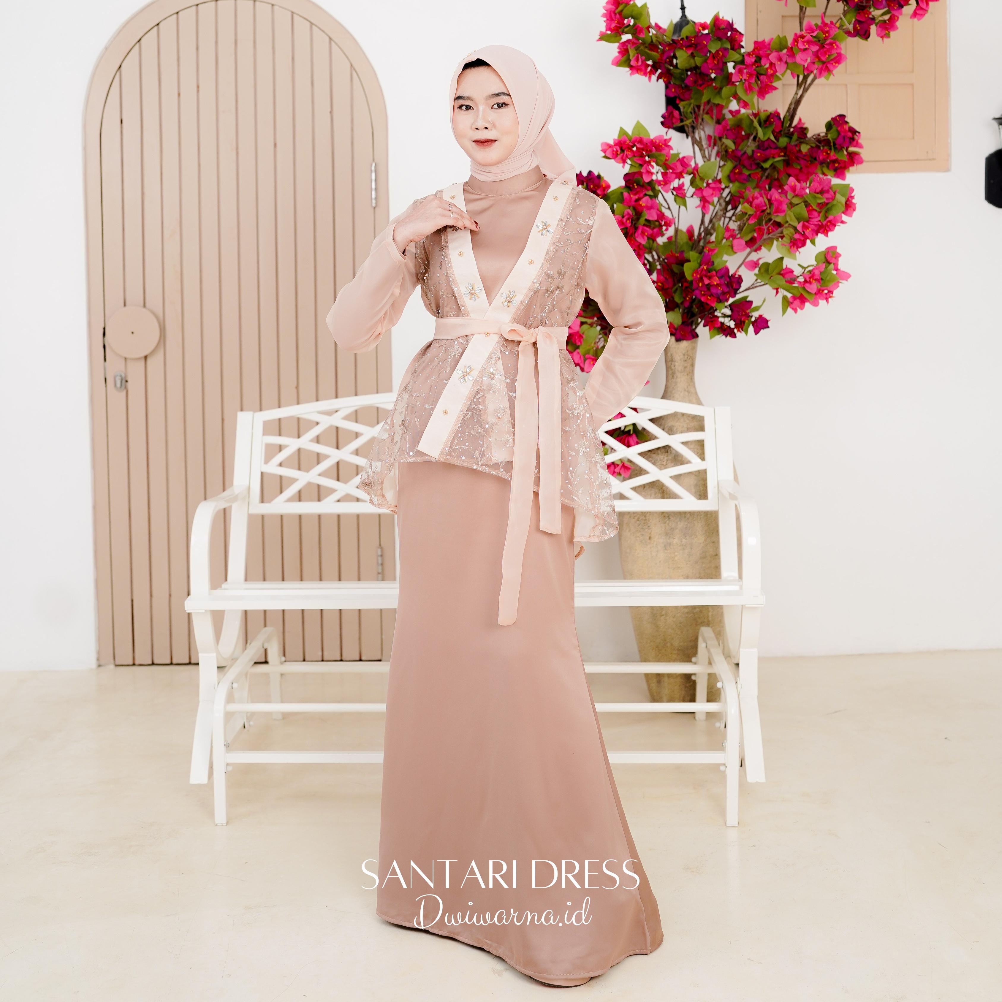 Santari Dress "Bathara Series" Dress Kondangan Inner Outer Muslim Organza