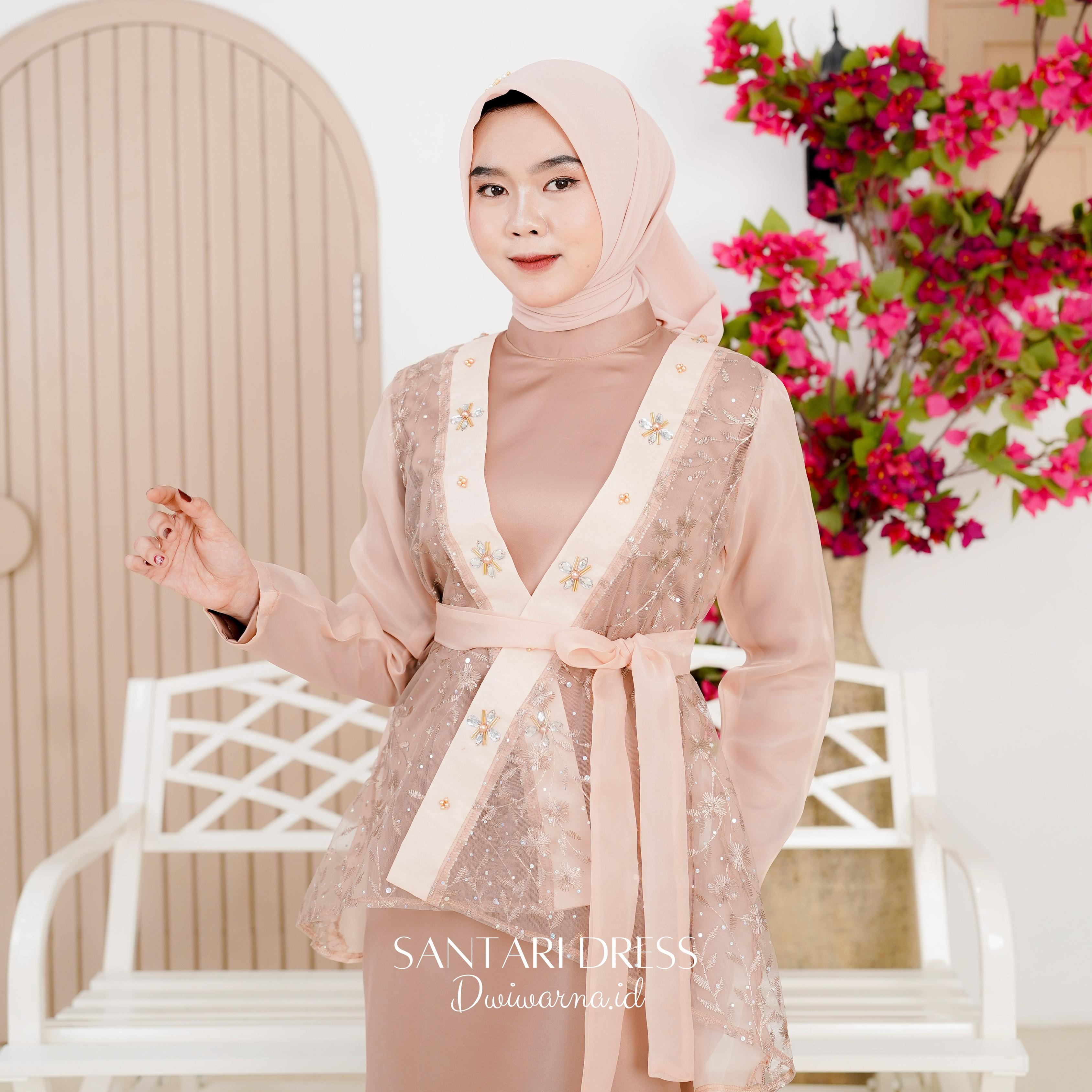Santari Dress "Bathara Series" Dress Kondangan Inner Outer Muslim Organza