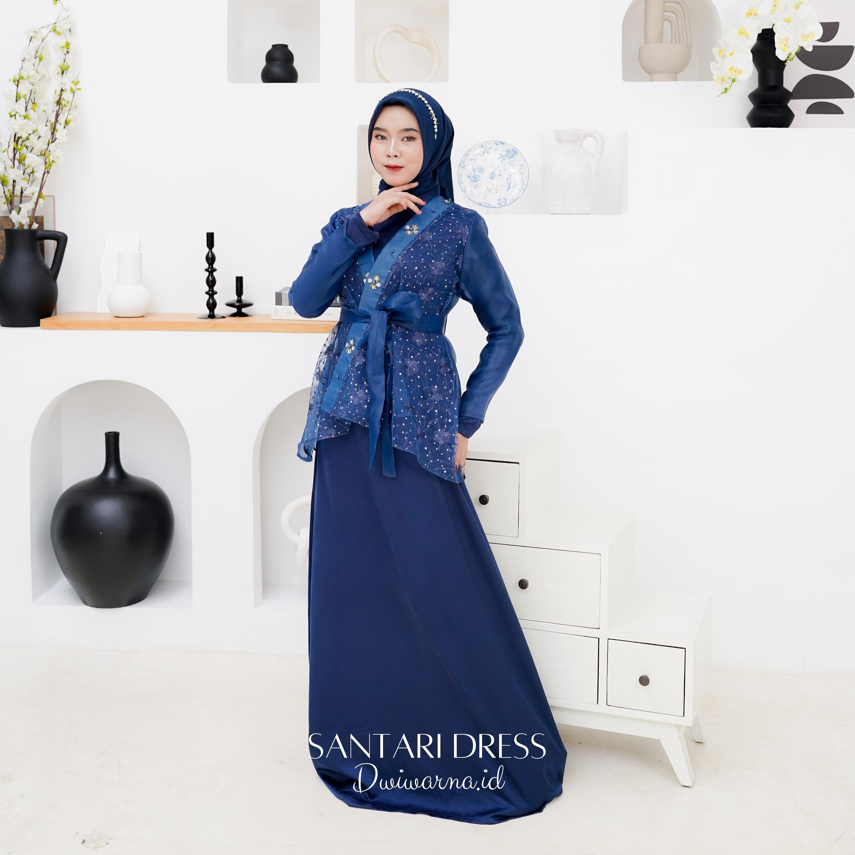 Santari Dress "Bathara Series" Dress Kondangan Inner Outer Muslim Organza