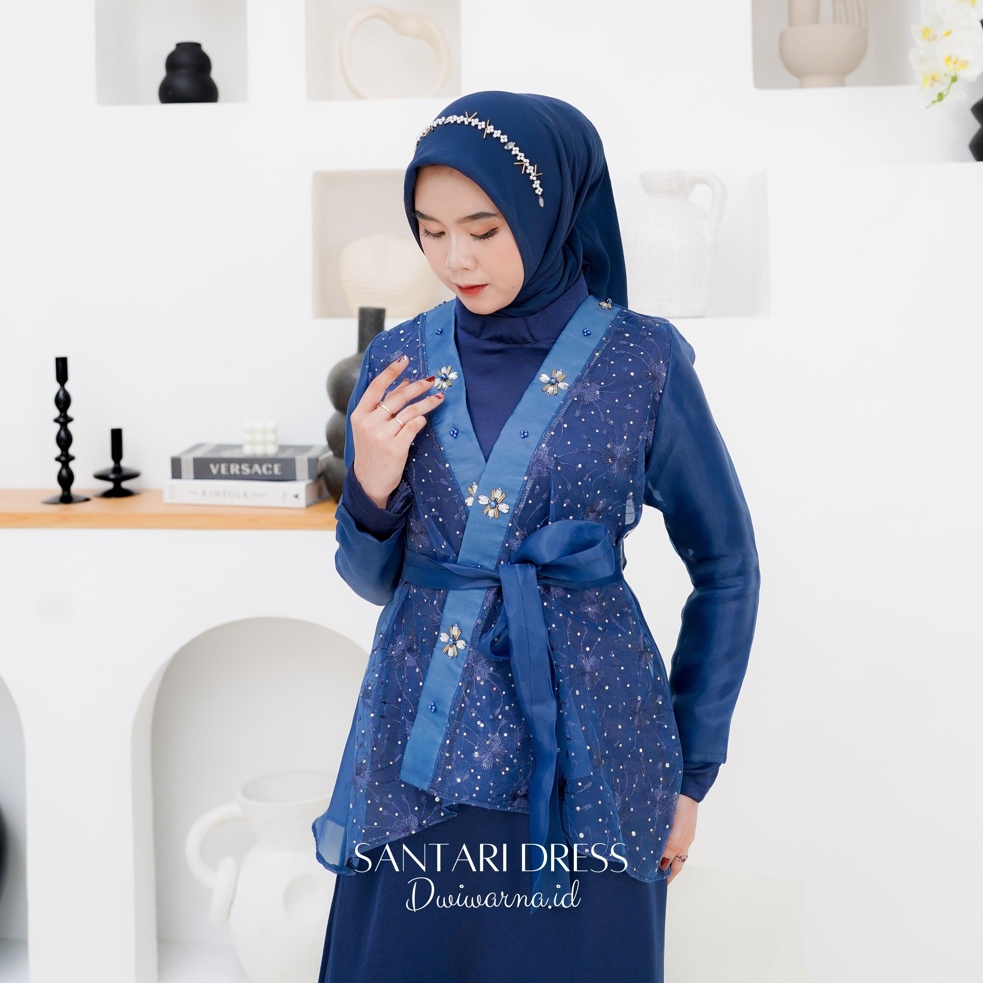 Santari Dress "Bathara Series" Dress Kondangan Inner Outer Muslim Organza