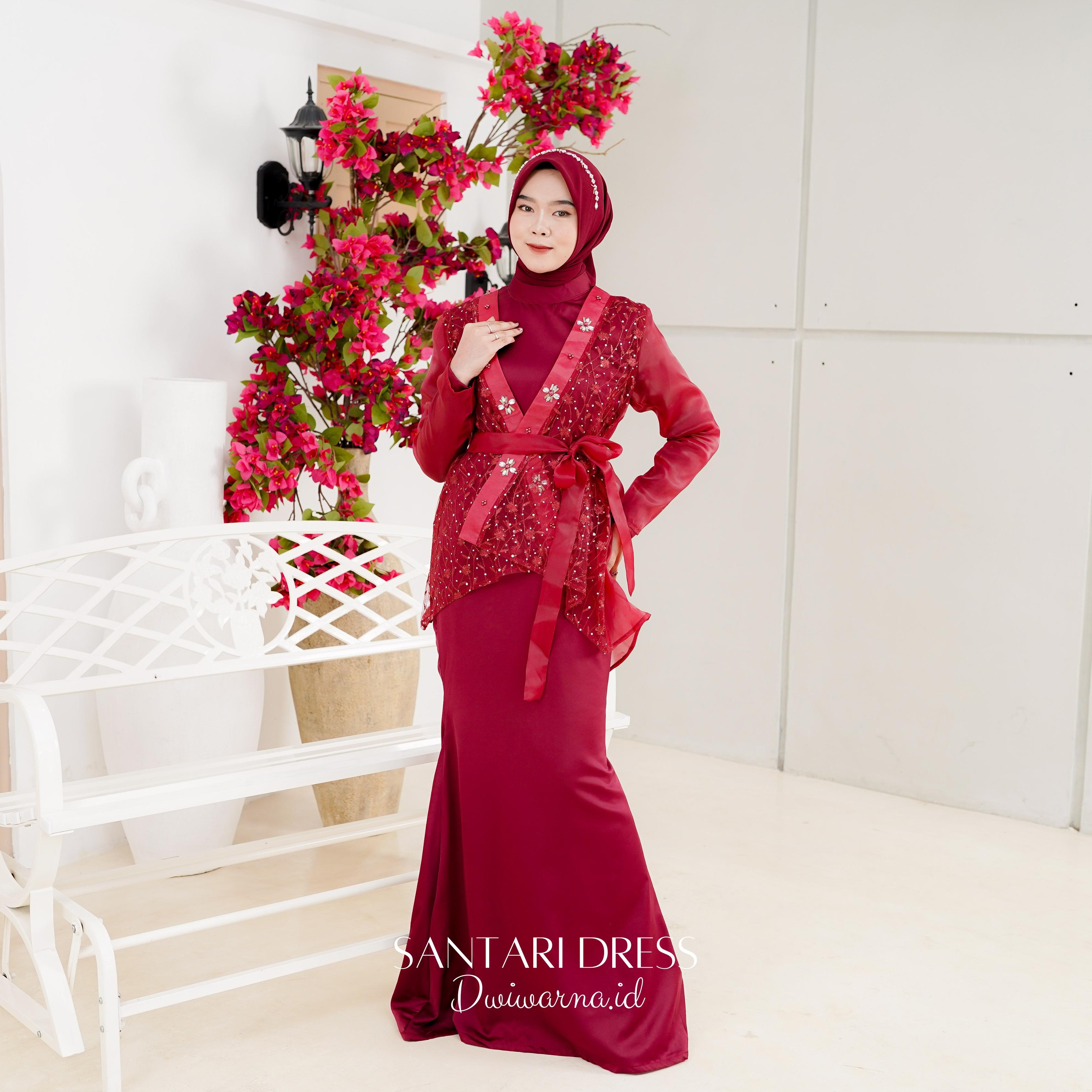 Santari Dress "Bathara Series" Dress Kondangan Inner Outer Muslim Organza