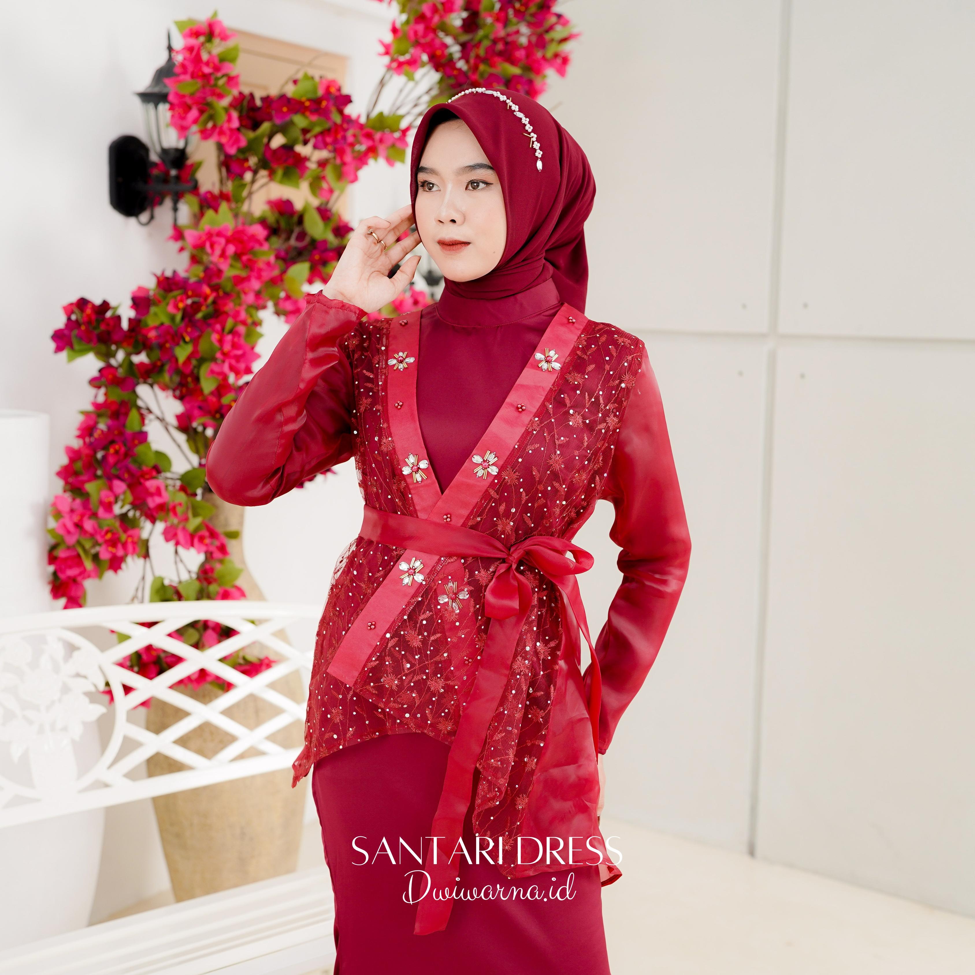 Santari Dress "Bathara Series" Dress Kondangan Inner Outer Muslim Organza