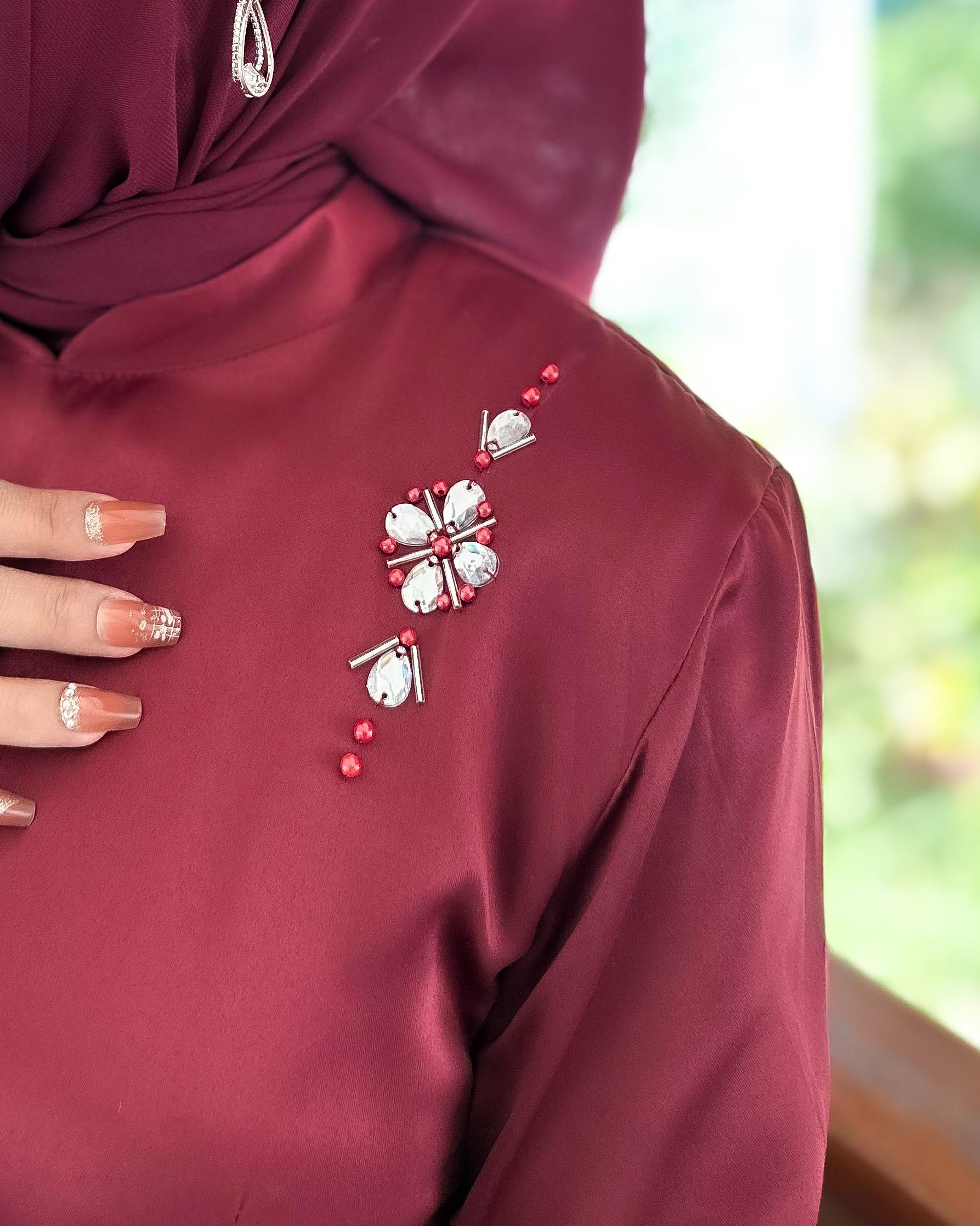 Fazza Dress Kondangan by Dwiwarna Dress Satin Mermaid Payet