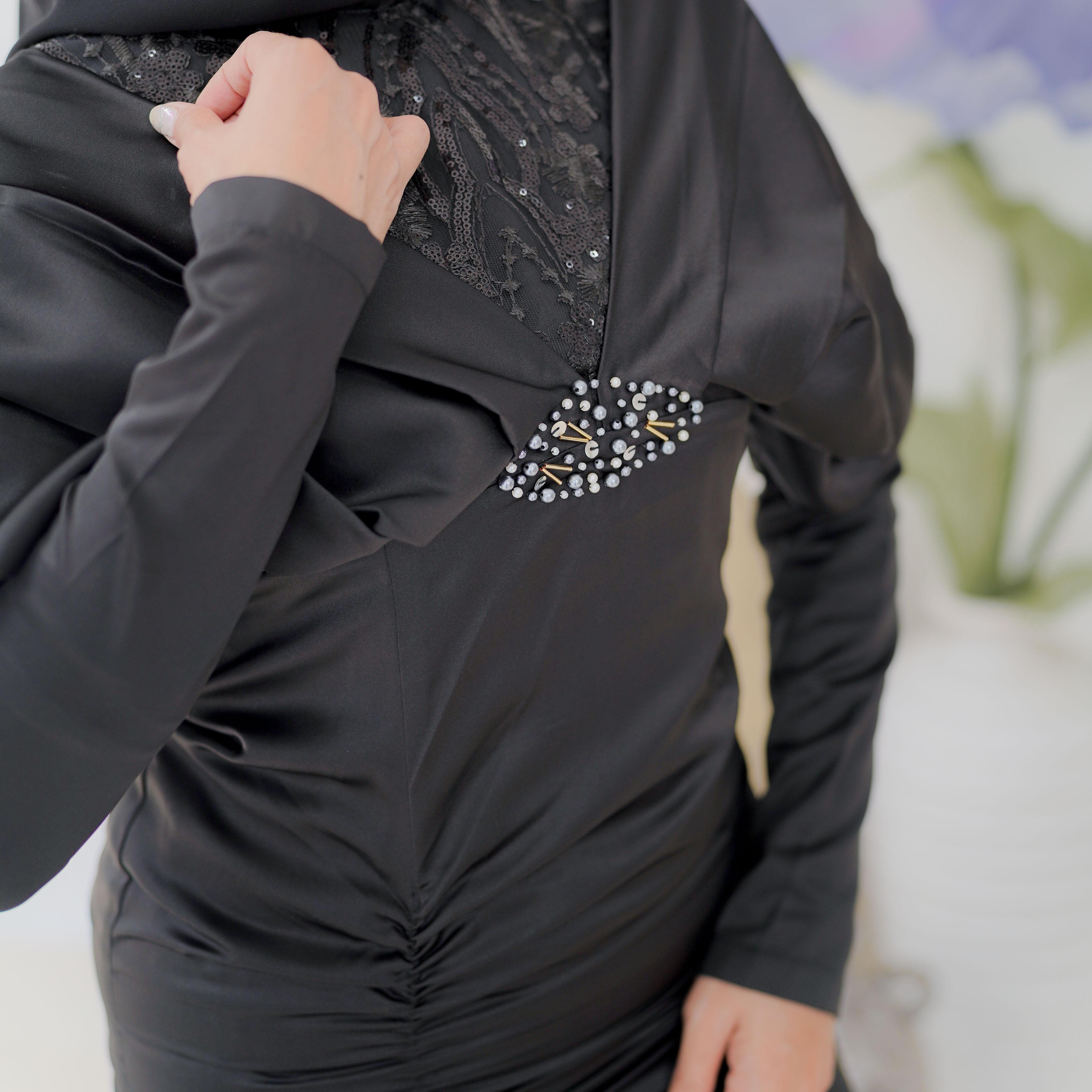 Syaufa Dress Kondangan / Prewedding Anggun / Brukat / Polos / Slim-fitting by Dwiwarna